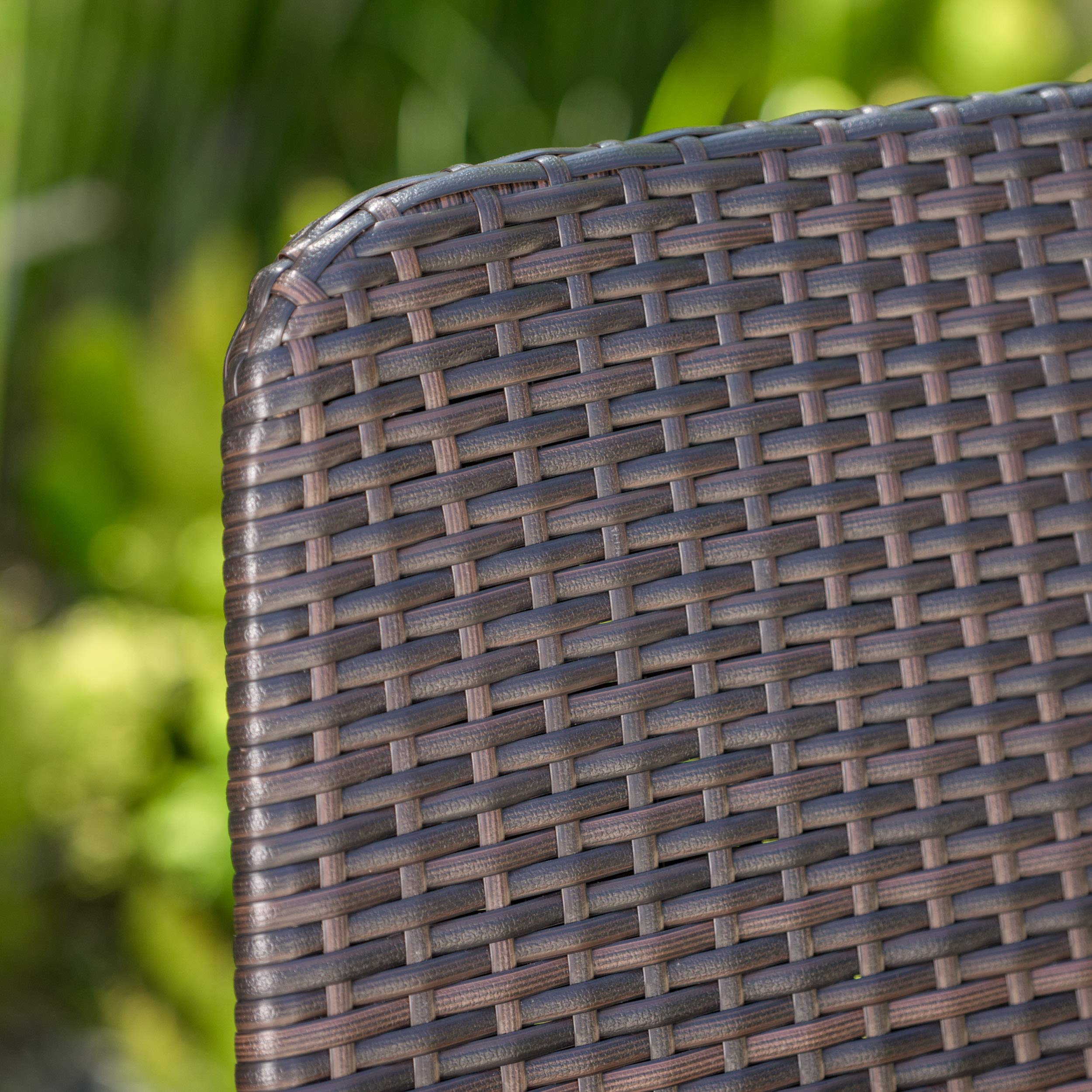 Outdoor Wicker Barstools with Iron Frame