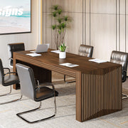 Large Conference Table 78.74" Rectangular Meeting Desk Walnut Brown