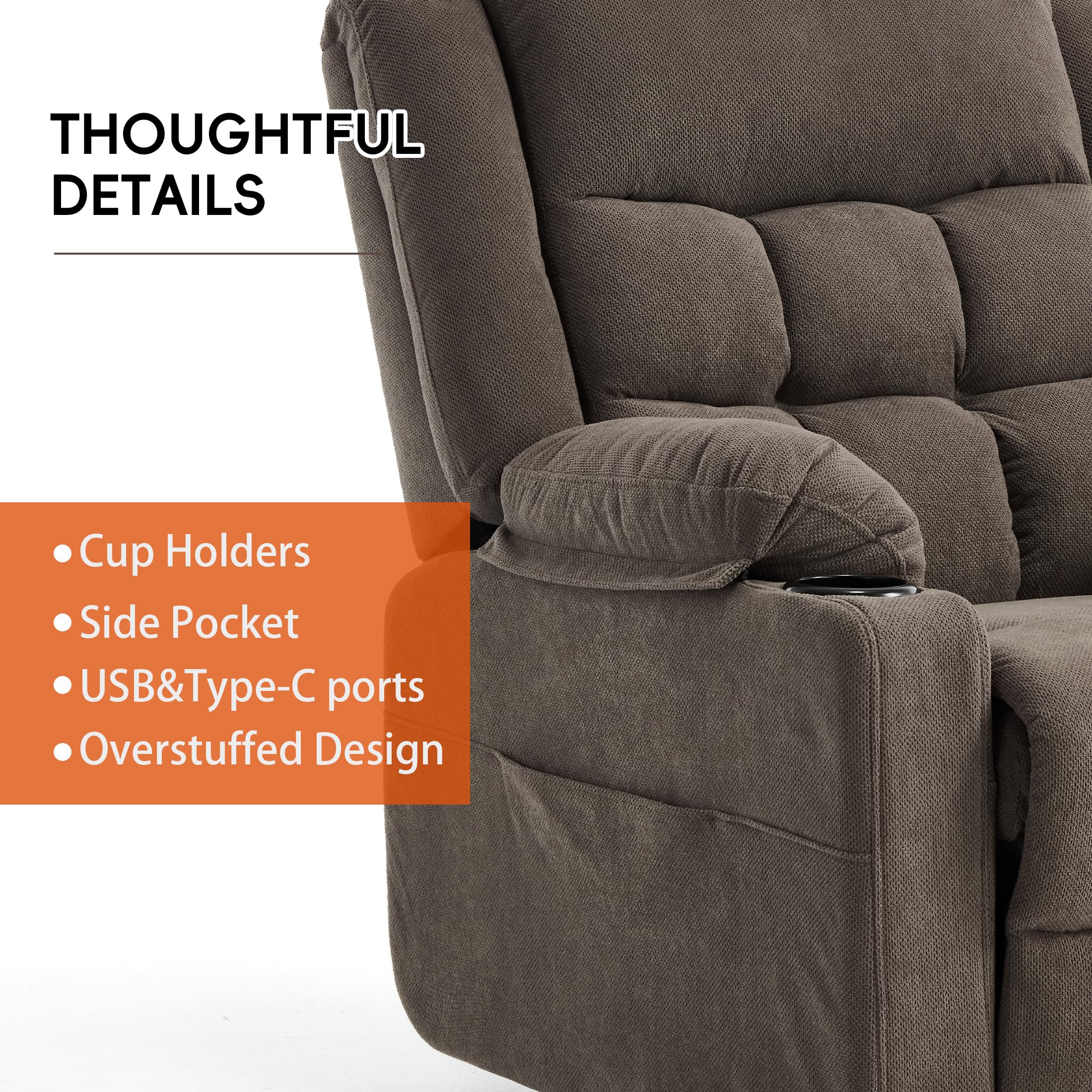 Electric Power Lift Recliner Chair with Massage and Heat