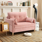 Pink Chenille Loveseat Sofa