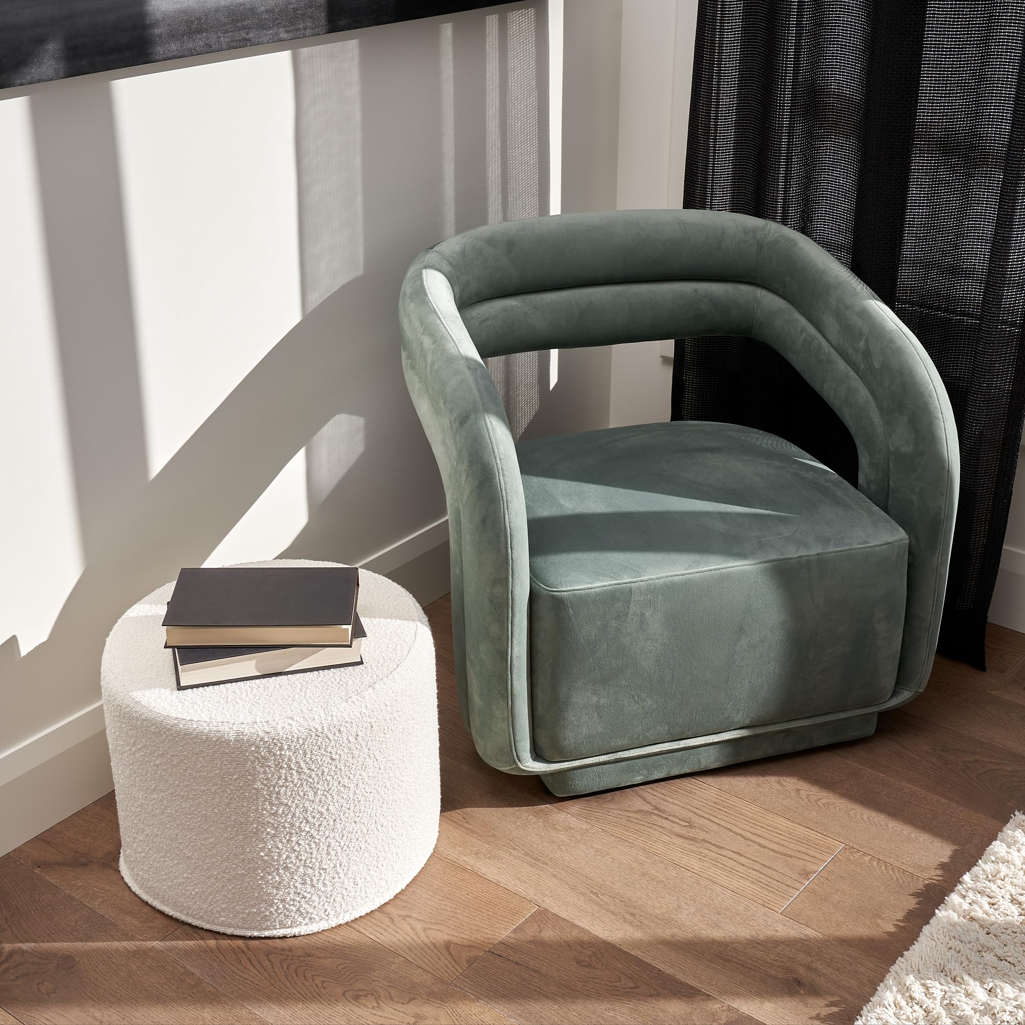 Boucle Pouf Ottoman Footrest