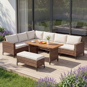 8-Piece Outdoor Patio Furniture Set with Adjustable Backrests