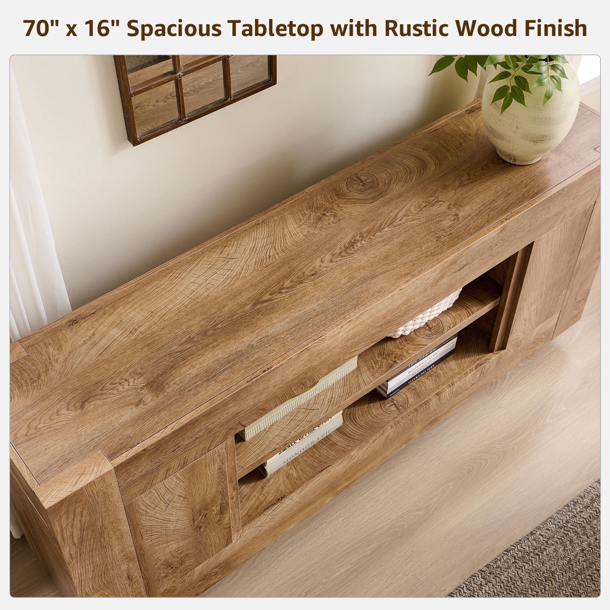 70" TV Stand Entertainment Center Media Console