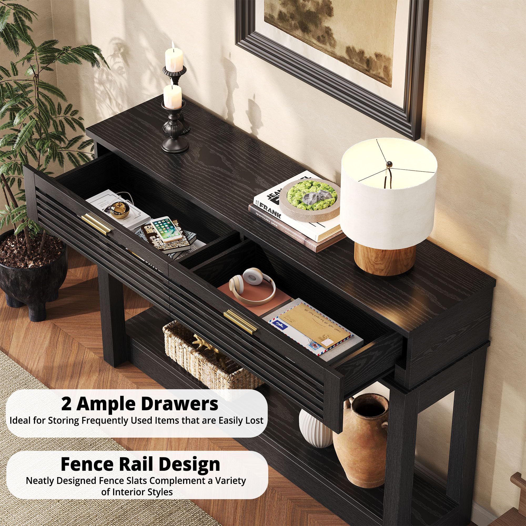 47" Entryway Console Table with Drawer and Storage