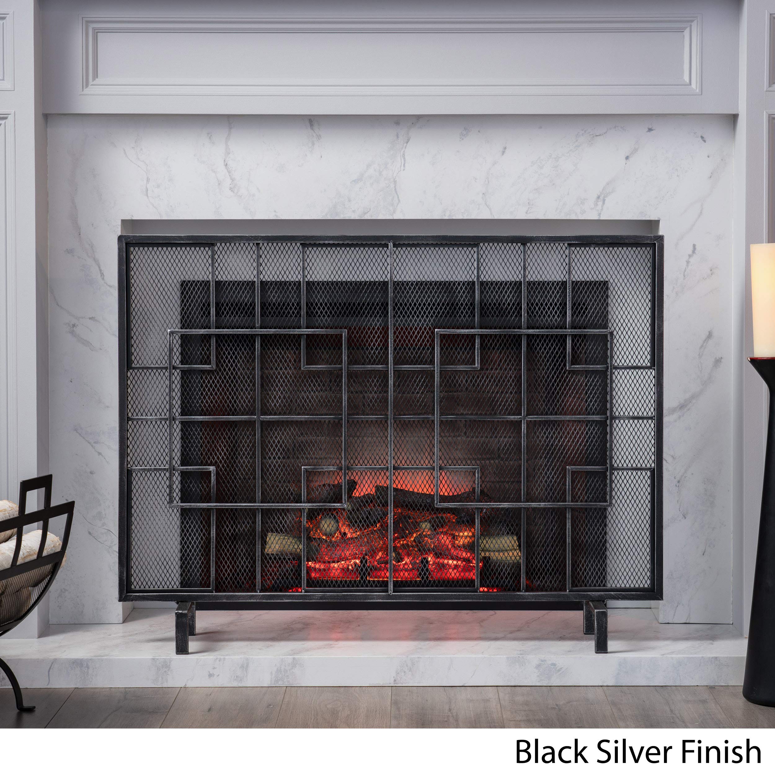 Single Panel Iron Fireplace Screen