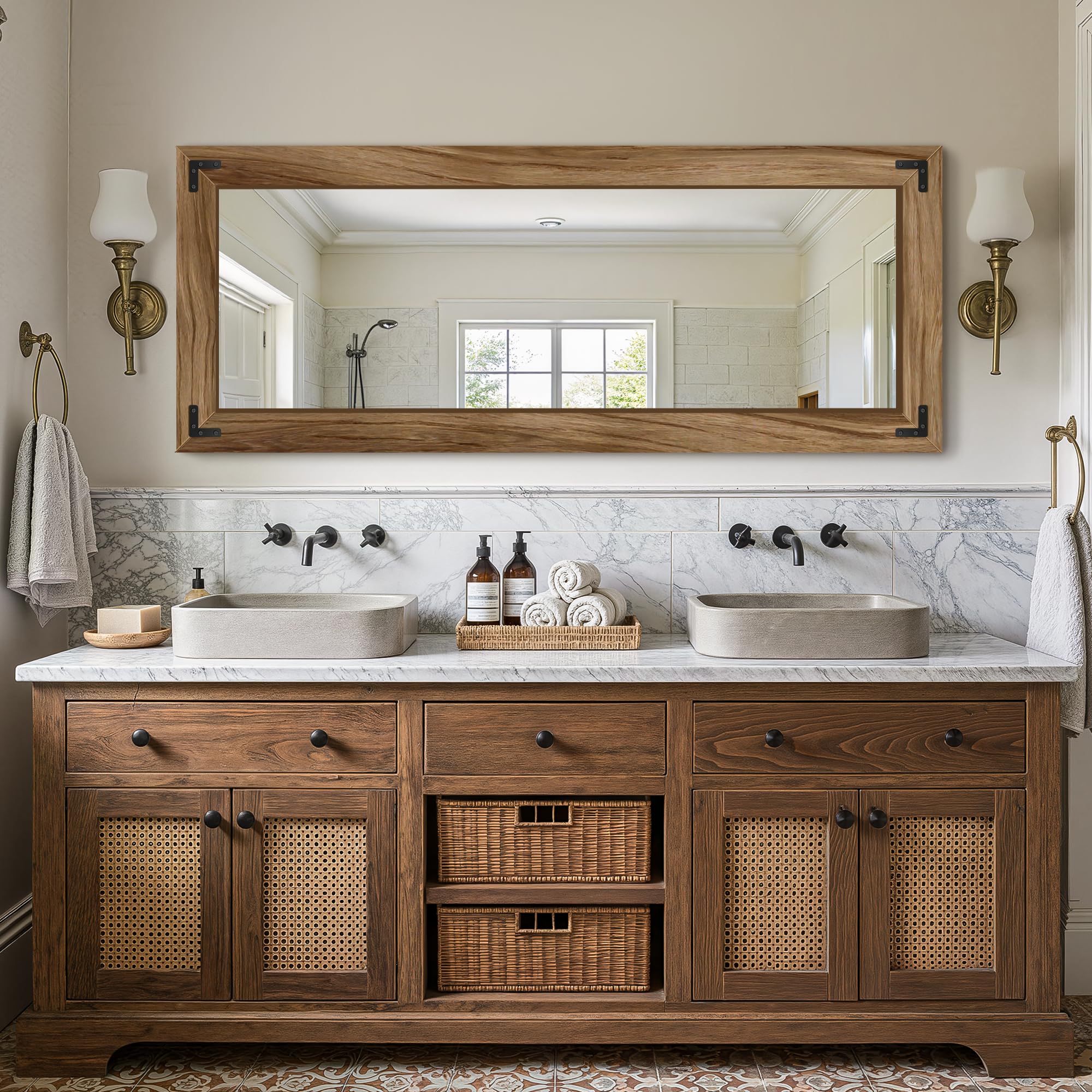 Wooden Full Length Mirror 55x22