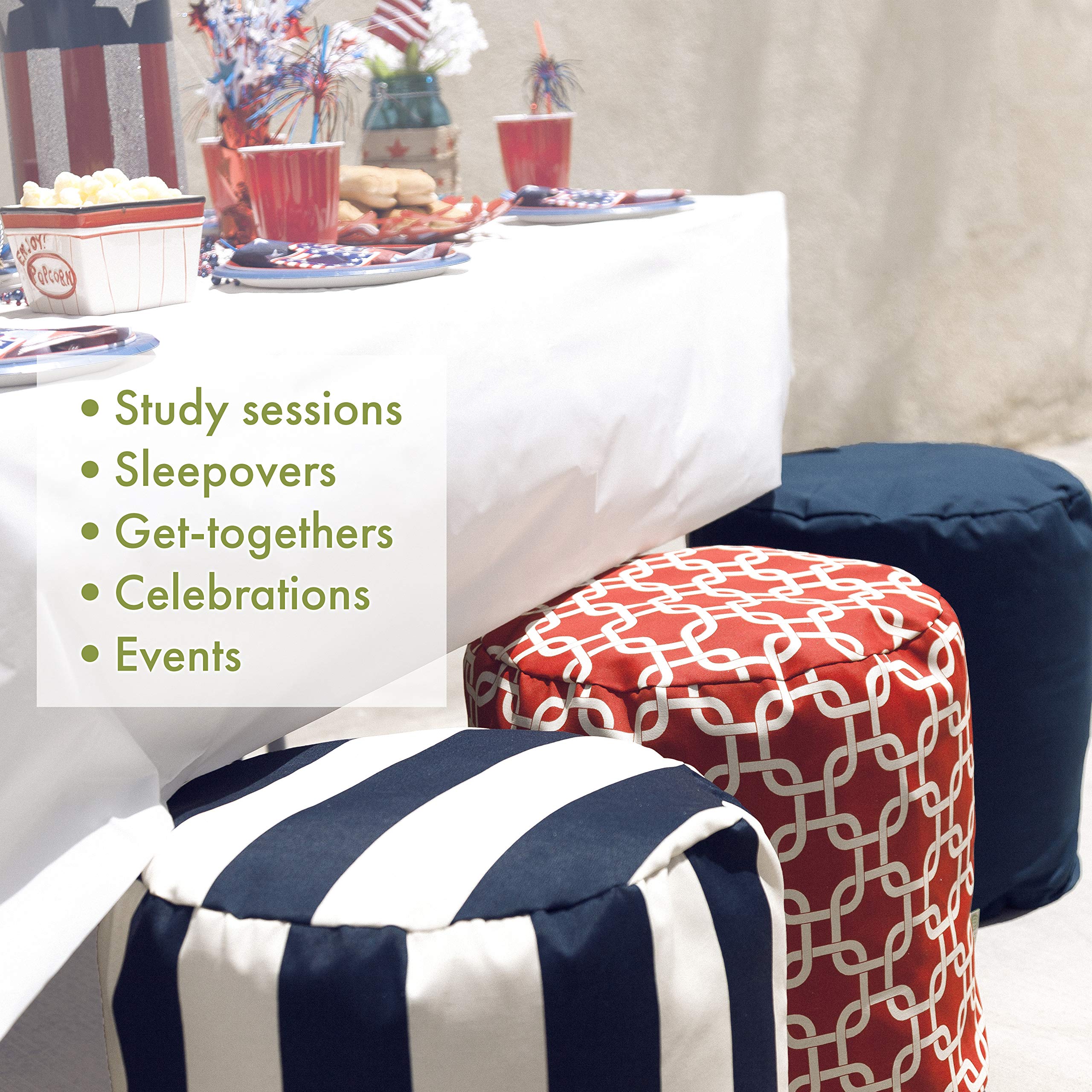 Links Indoor/Outdoor Bean Bag Ottoman Pouf