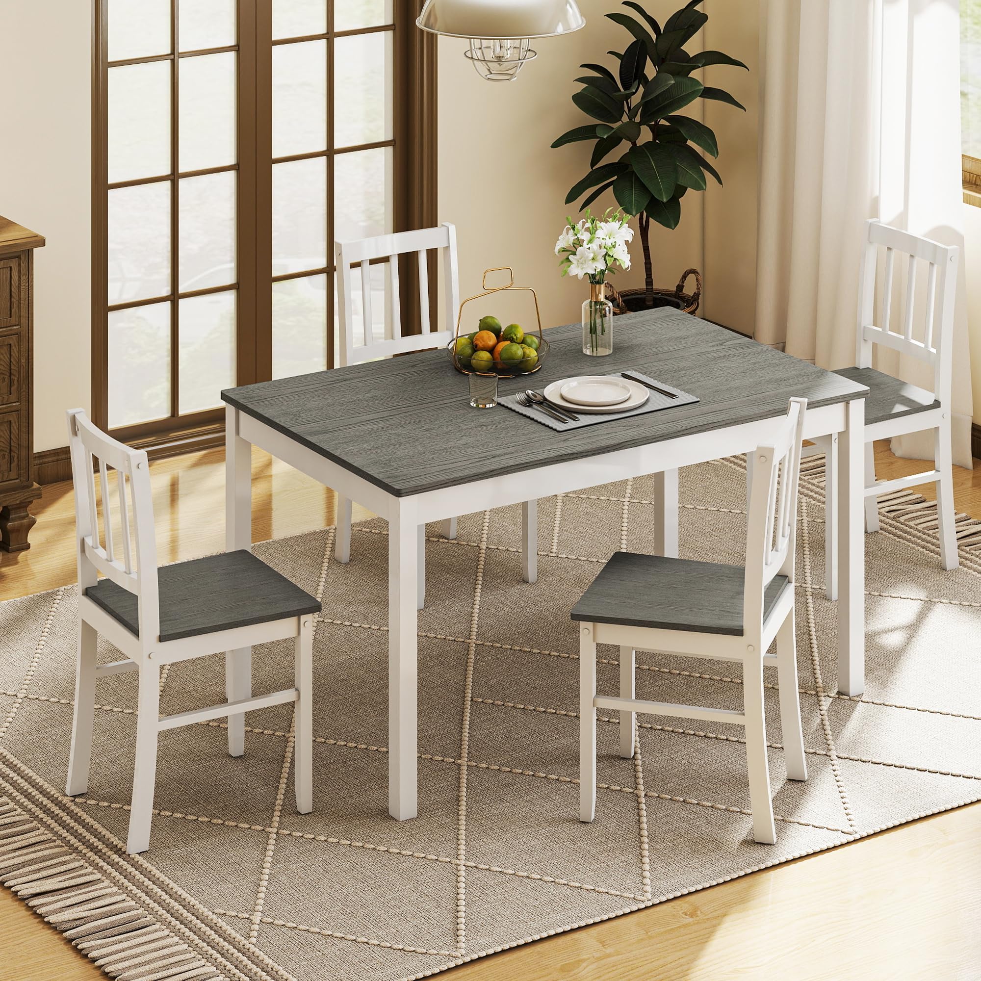 5-Piece Dining Table Set with 4 Chairs
