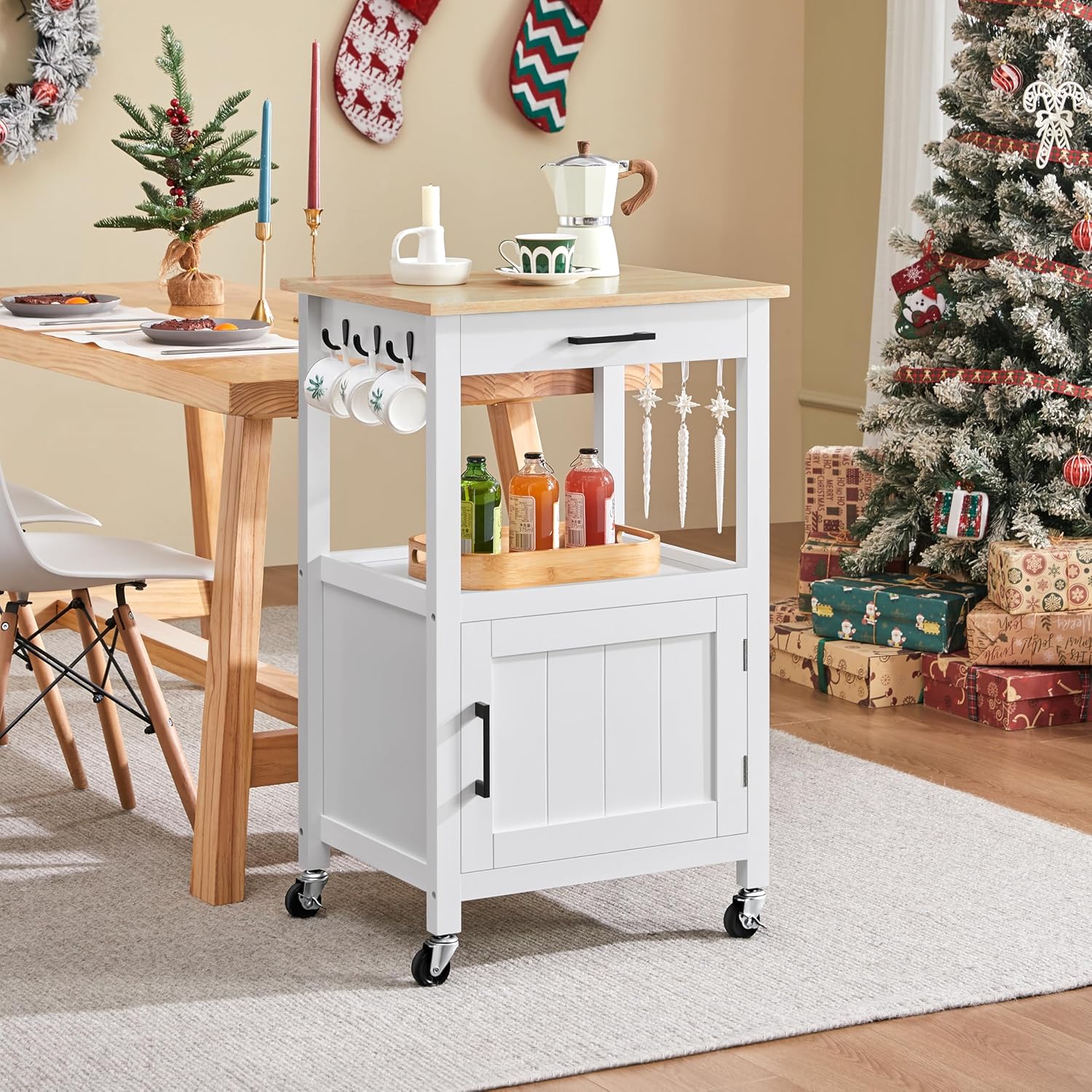 Kitchen Island Cart with Storage on Wheels