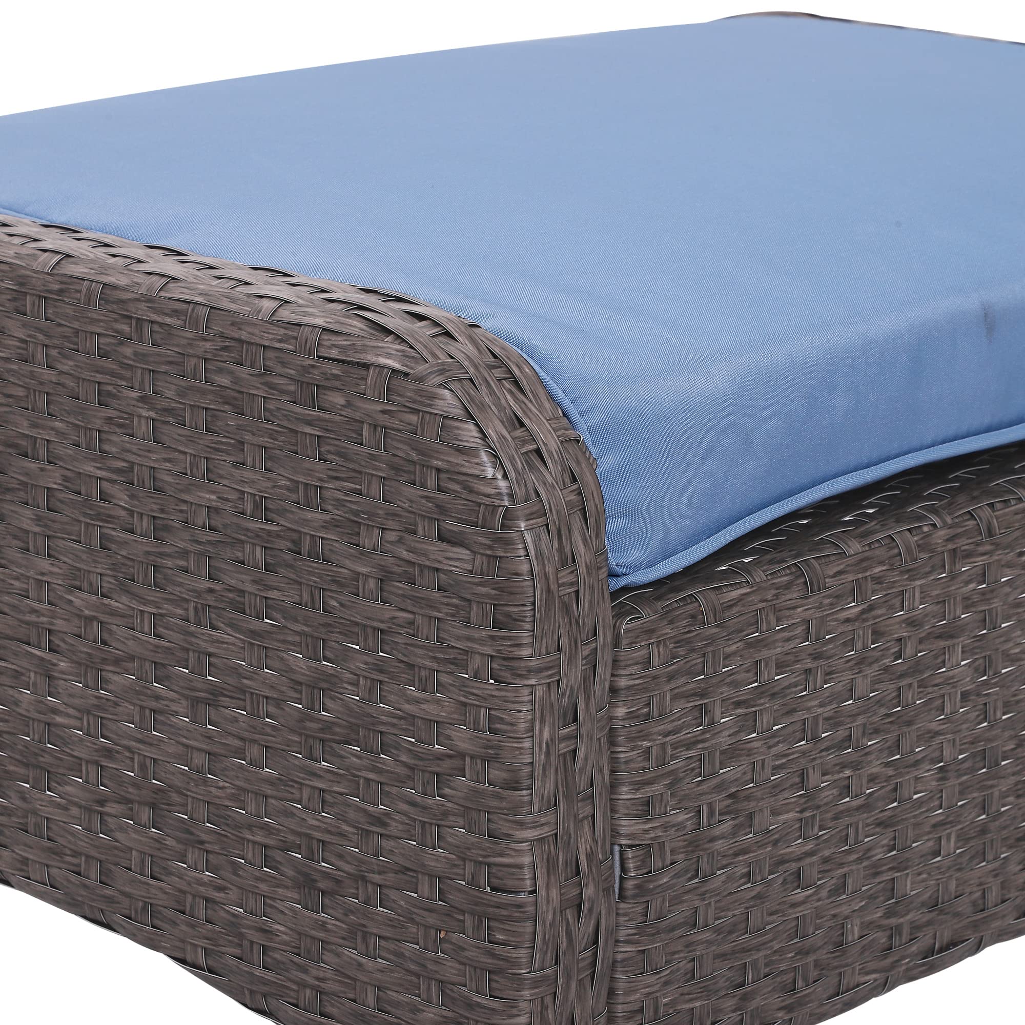 5-Piece Rattan Wicker Patio Conversation Set with Cushioned Chairs and Glass Coffee Table