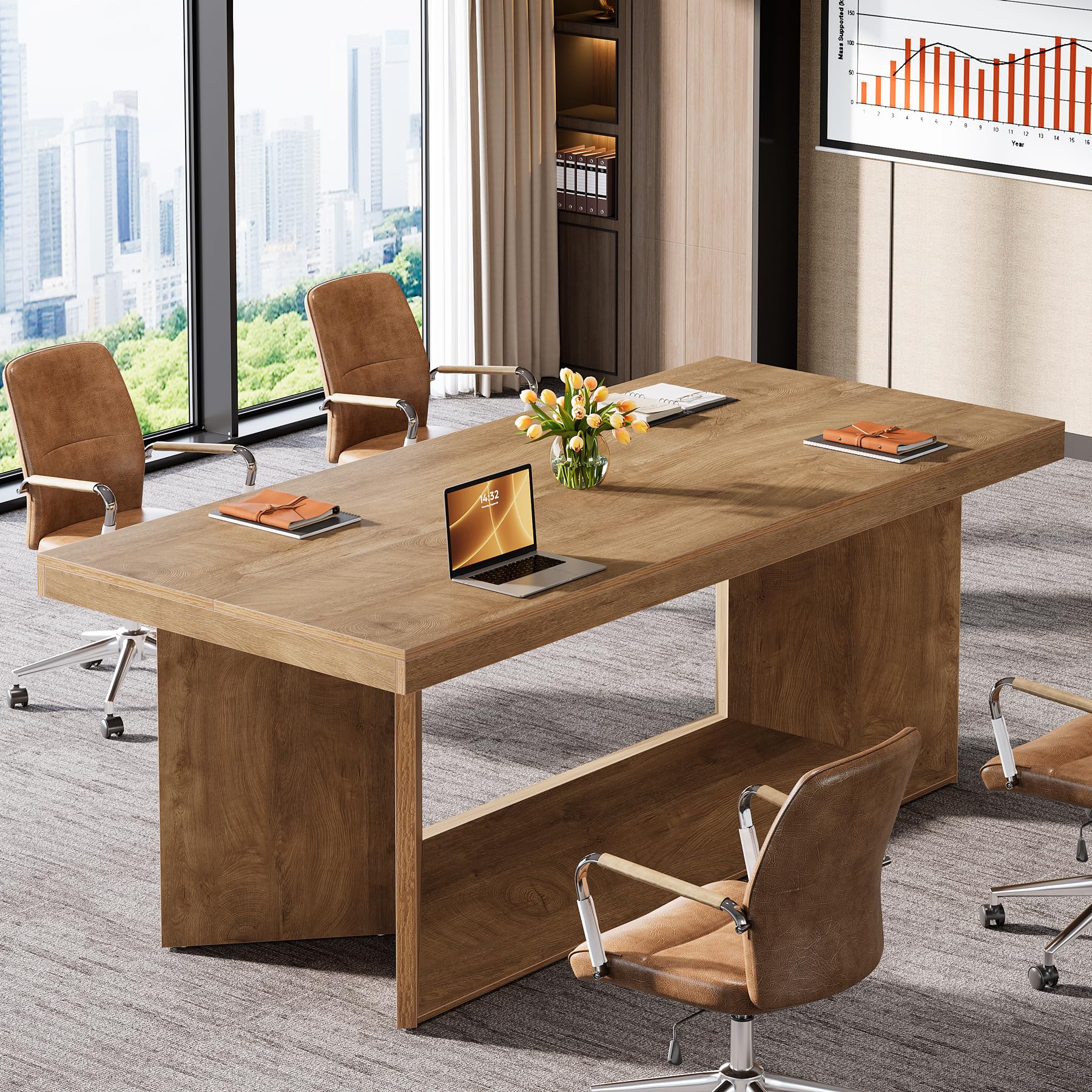 63-Inch Executive Desk with Heavy Duty Pedestal