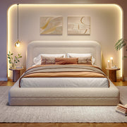 Full Upholstered Platform Bed Frame with Headboard