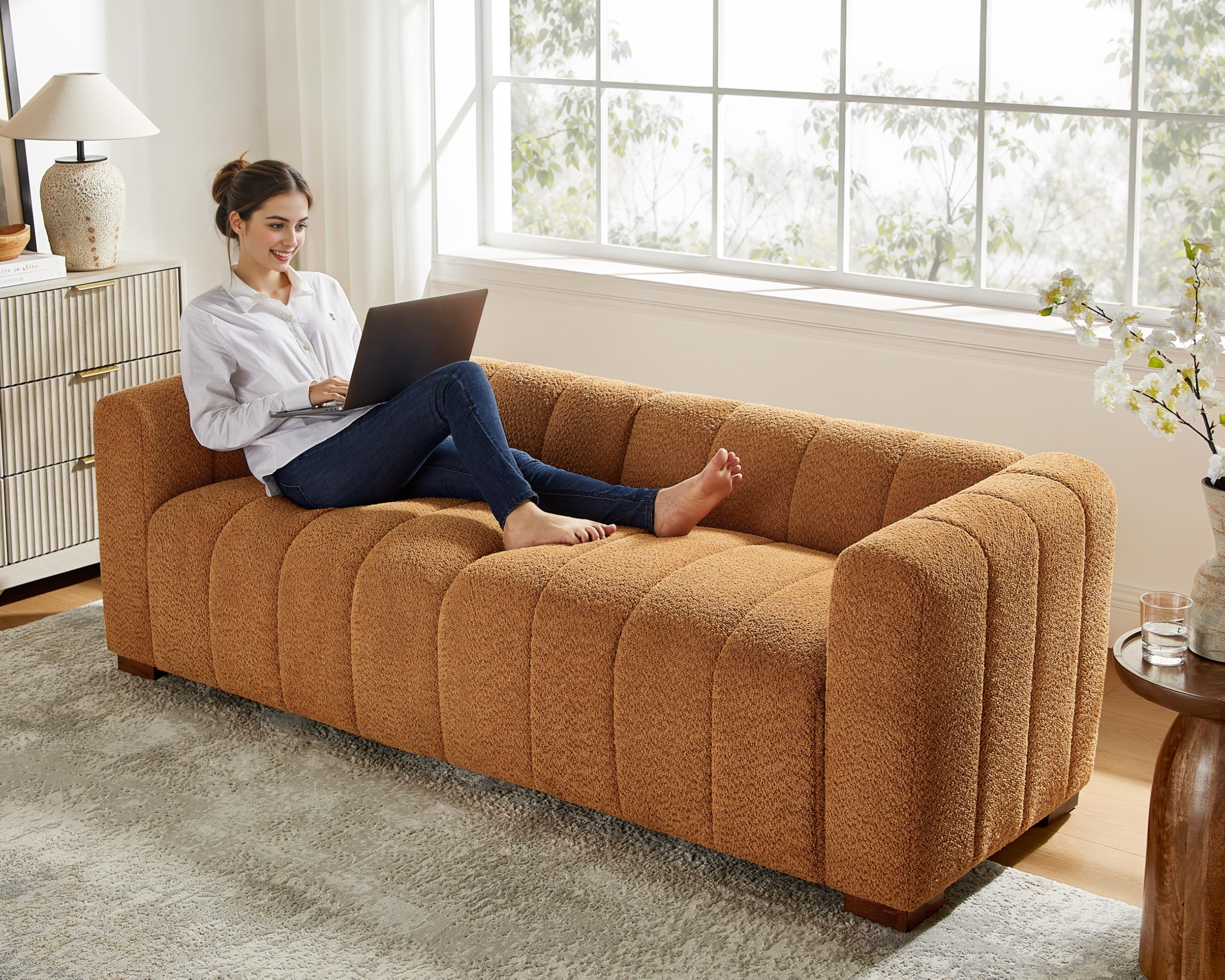 82.68" Oversized Boucle Cloud Sofa - 3 Seater