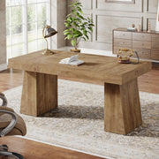 55-Inch Executive Desk Mid-Century Modern Wood Computer Table