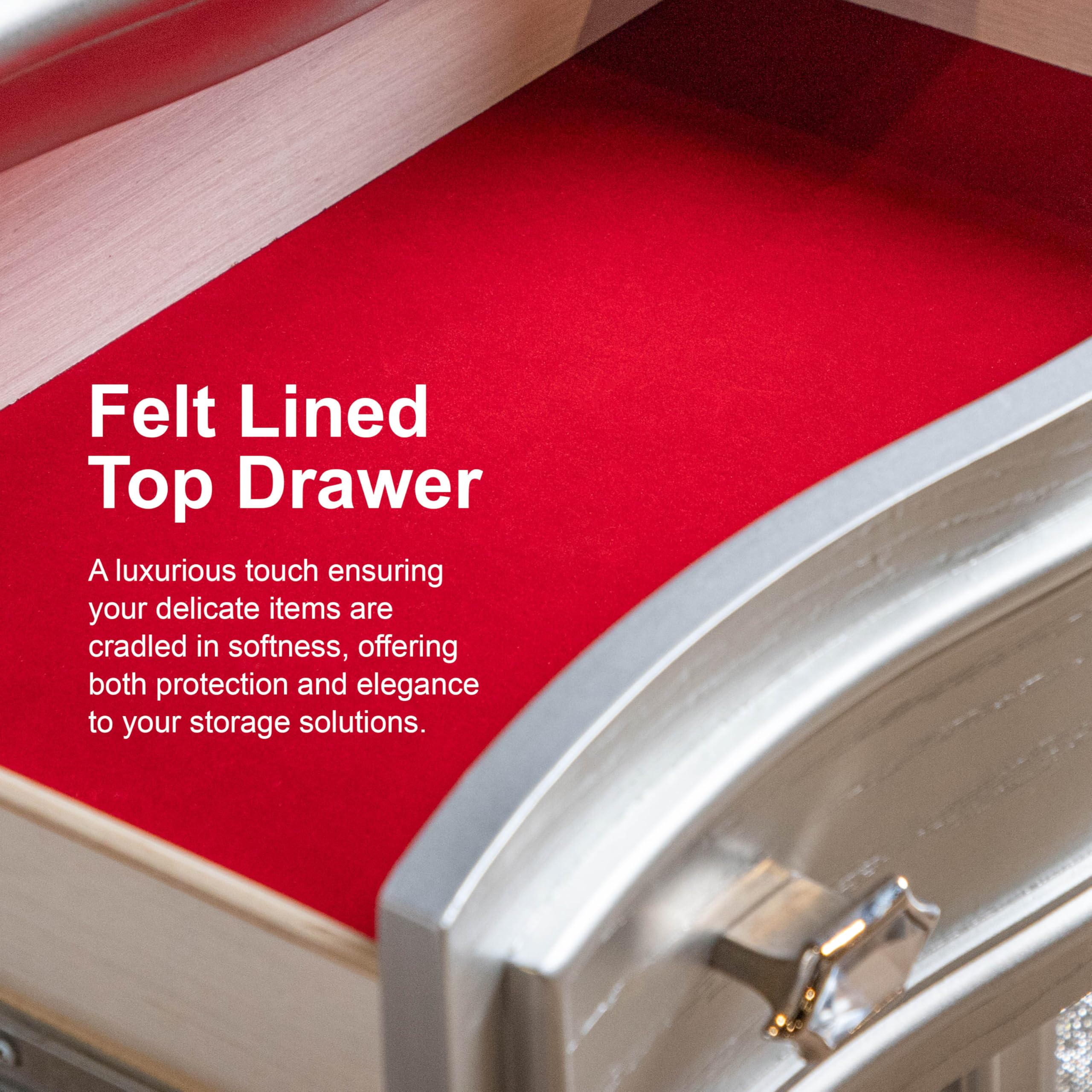 Modern 60-Inch Server with Felt-Lined Drawers