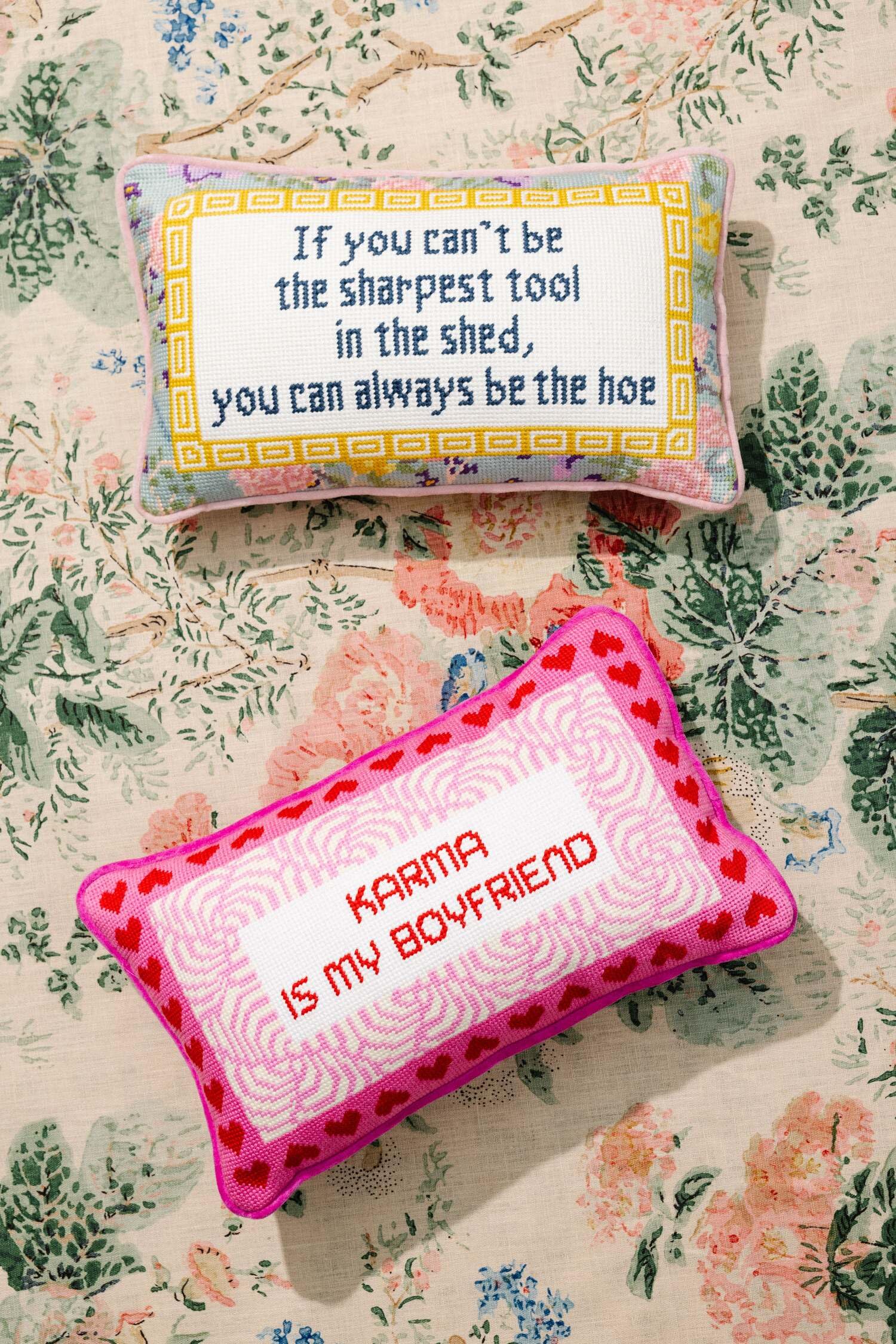 Needlepoint Decorative Throw Pillow - Sharpest Tool