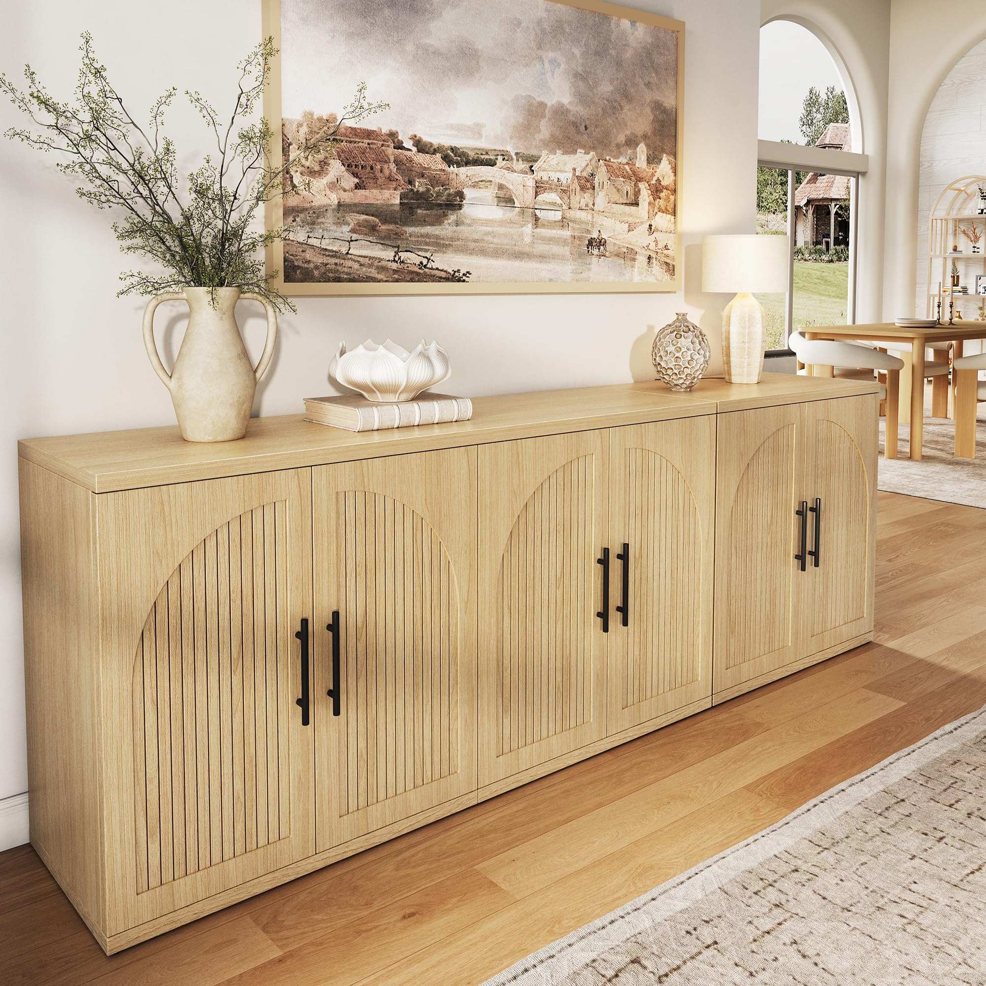 63" Fluted Buffet Cabinet with Storage