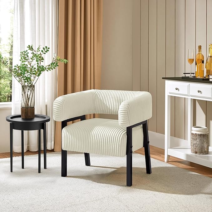 Corduroy Barrel Accent Chair Set of 2