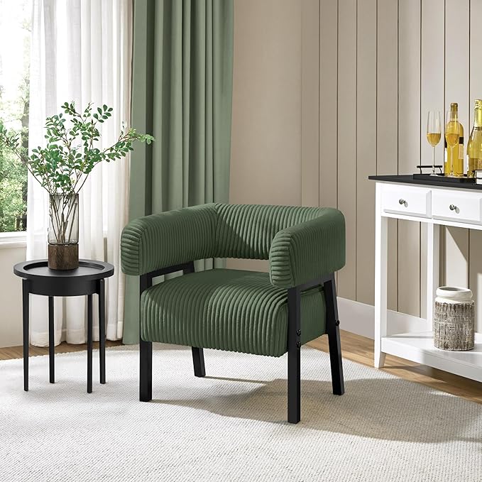 Corduroy Barrel Accent Chair Set of 2