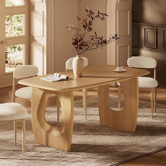 68 Inch Rectangle Dining Table with Pedestal Base