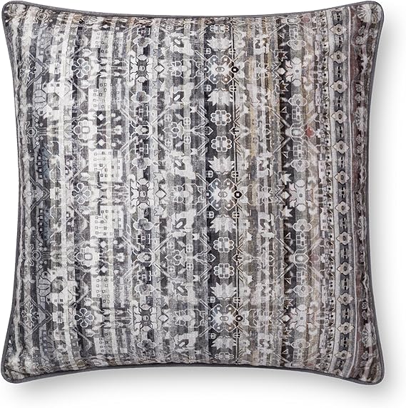 Geometric Gray Throw Pillow 22x22