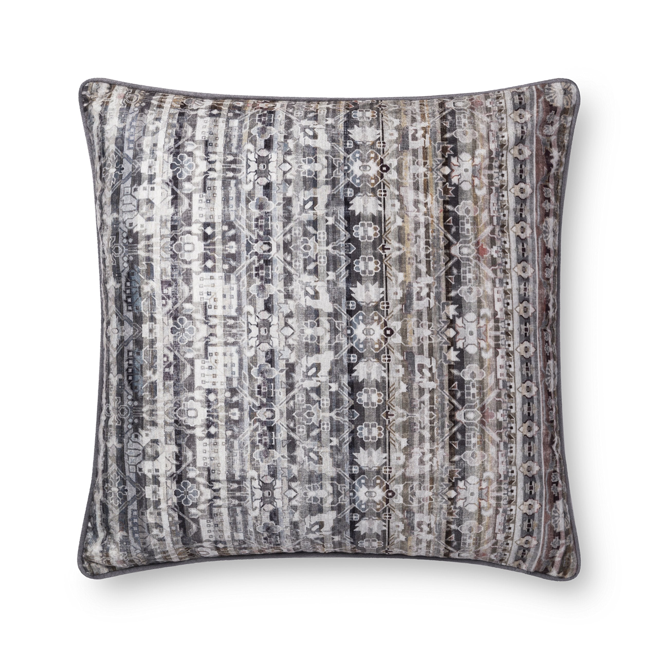 Geometric Gray Throw Pillow 22x22