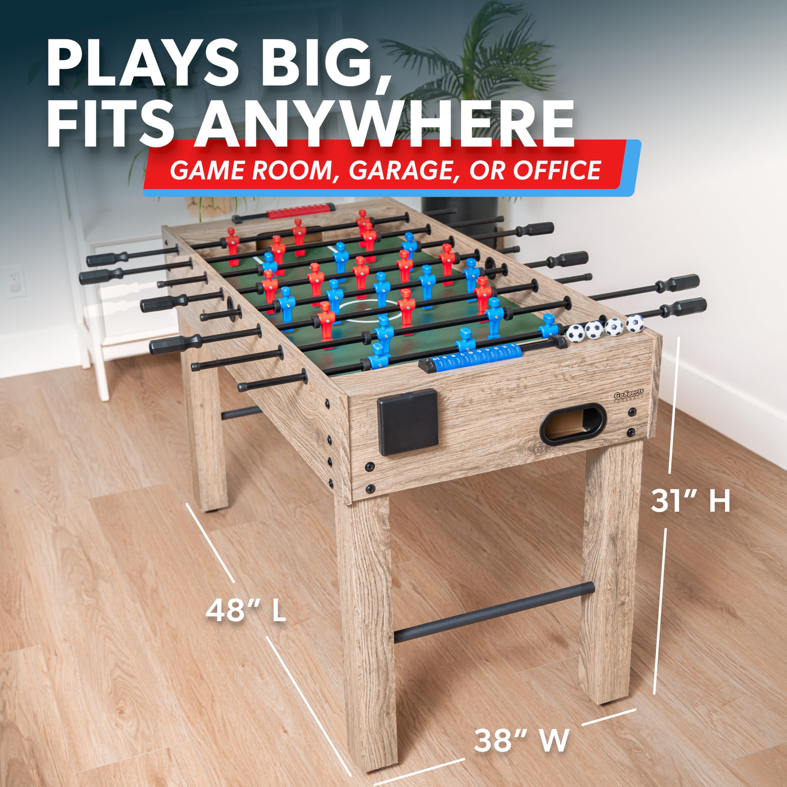 48 Inch Foosball Table with Cup Holders