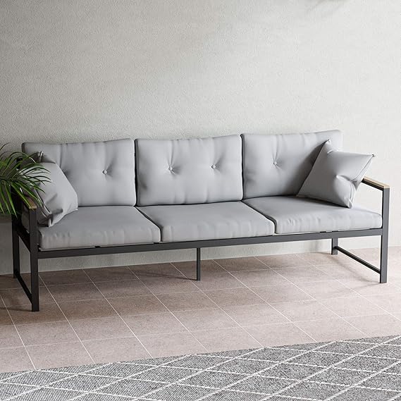 Cliffside Metal Loveseat with Cushions