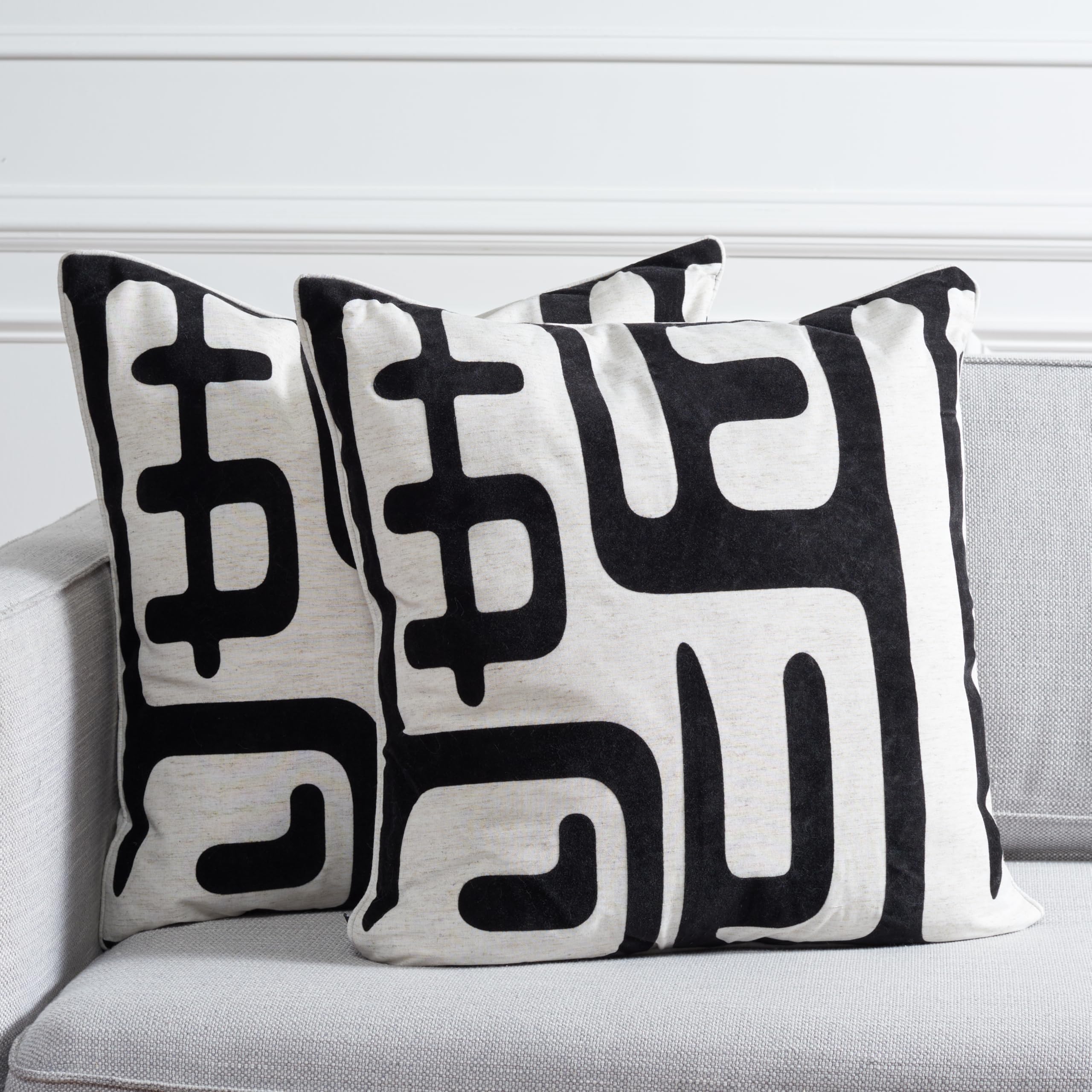 24-Inch Maize Black Throw Pillows Set of 2