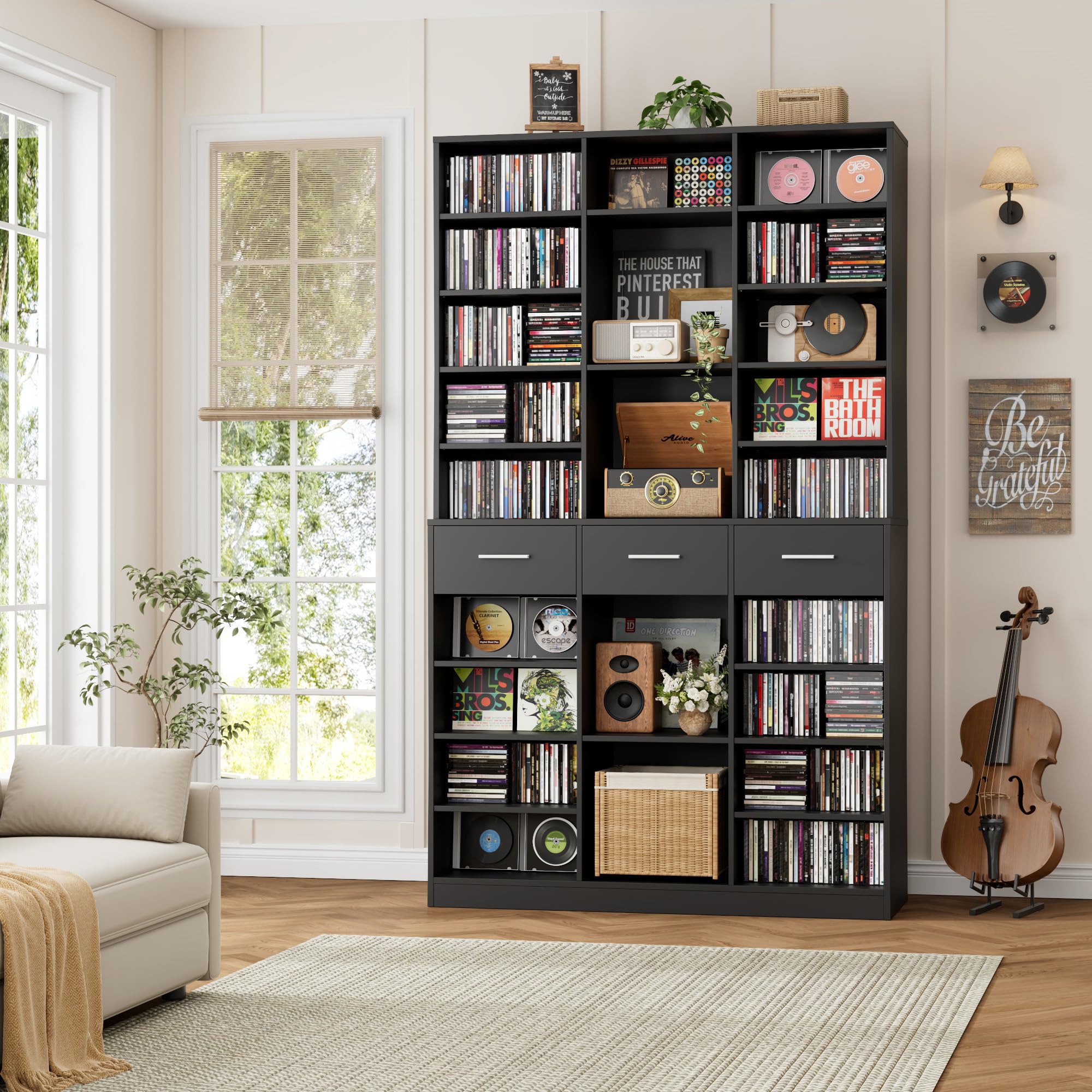 75" Tall Bookshelf with Drawers