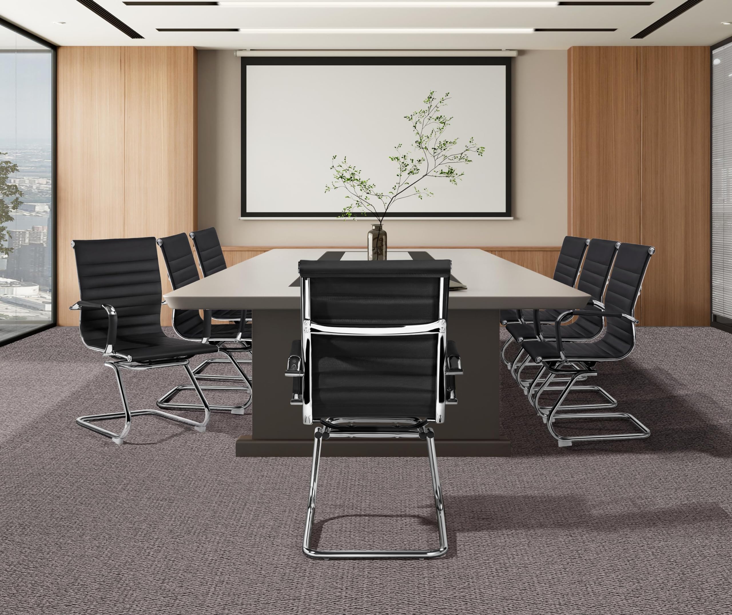 Faux Leather Office Reception Chair Set of 2
