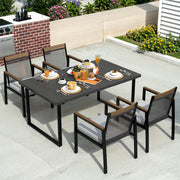 5-Piece Patio Dining Set with Umbrella Hole