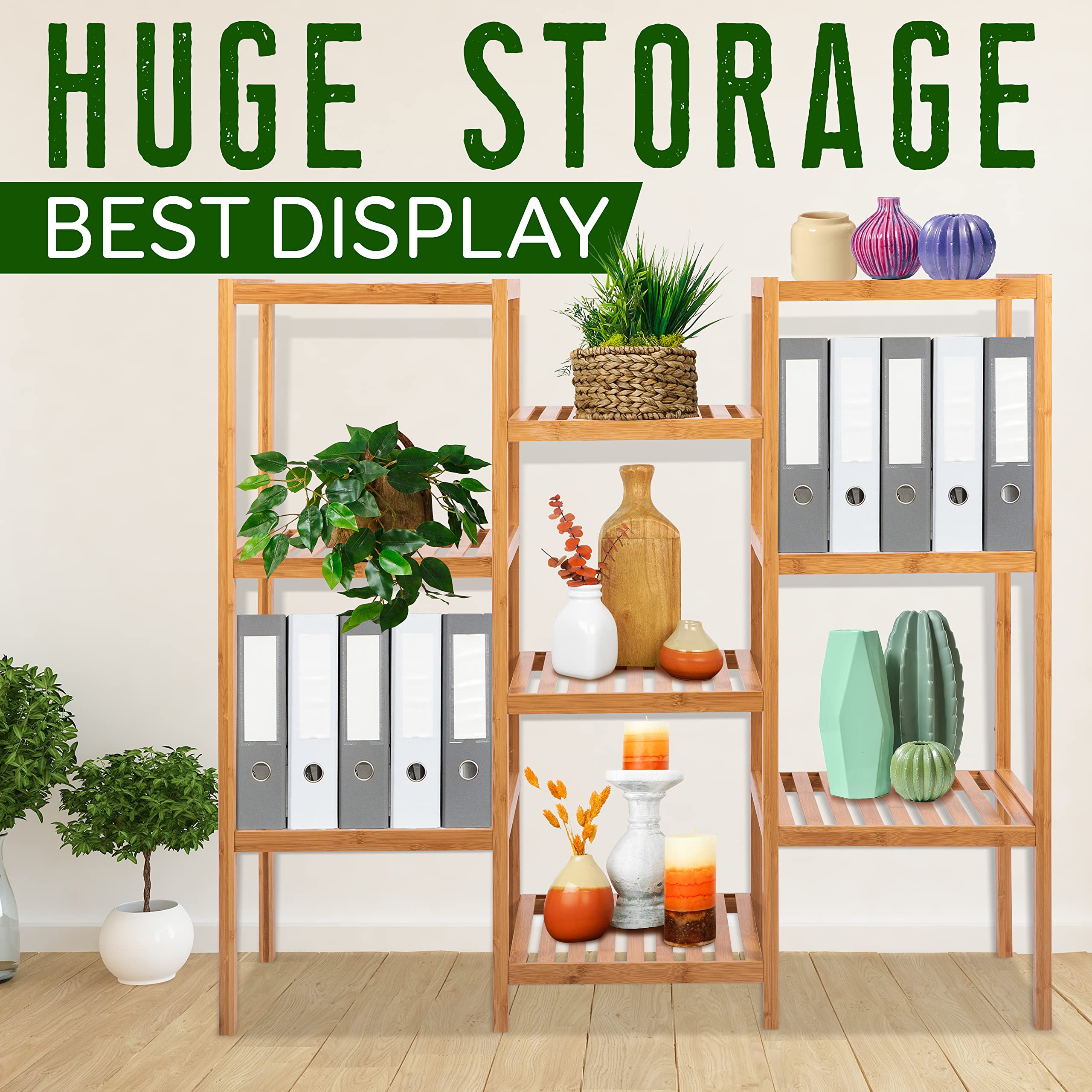 9 Tier Bamboo Plant Stand