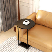 C Shaped End Table Round Snack Side Table