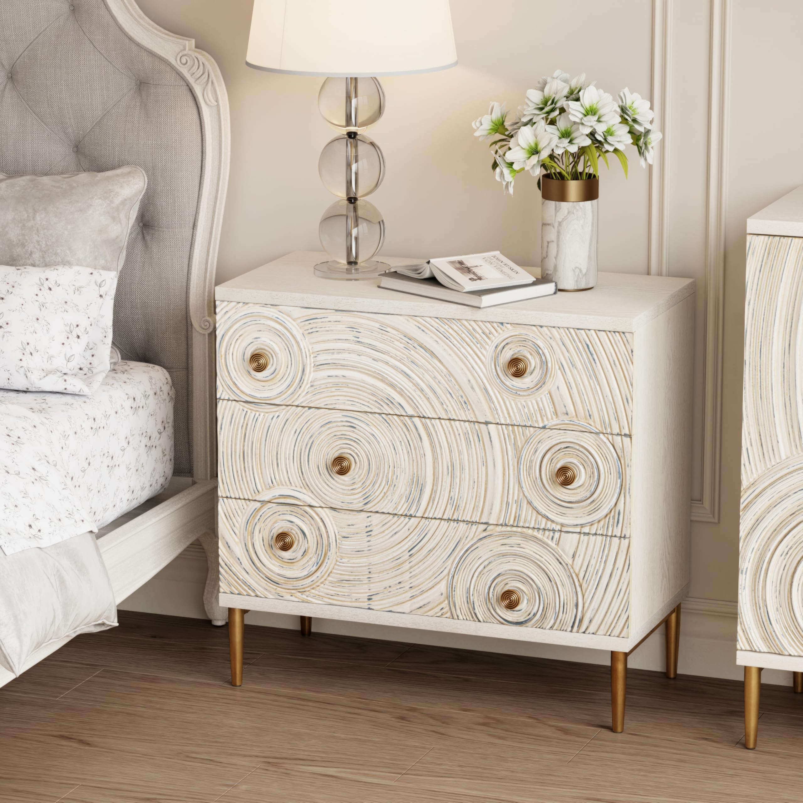 3 Drawer Dresser with Ring Motif