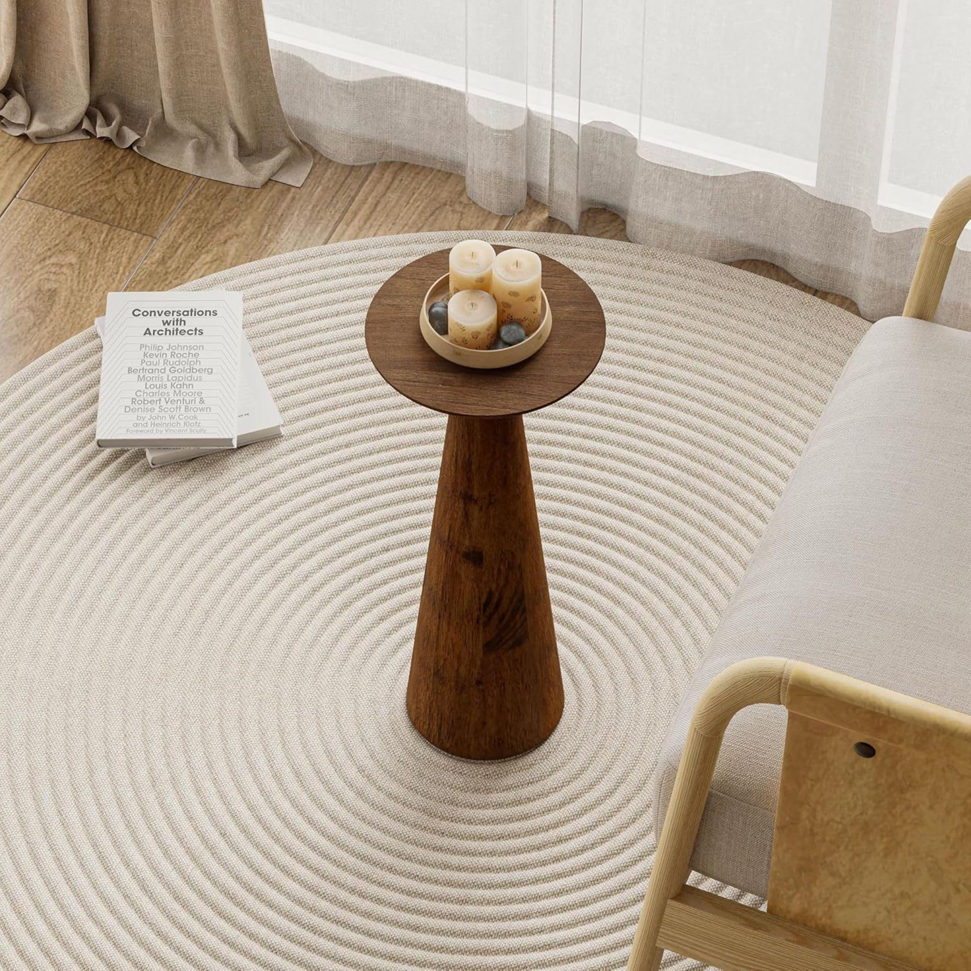 Round Martini End Table with Tapered Base