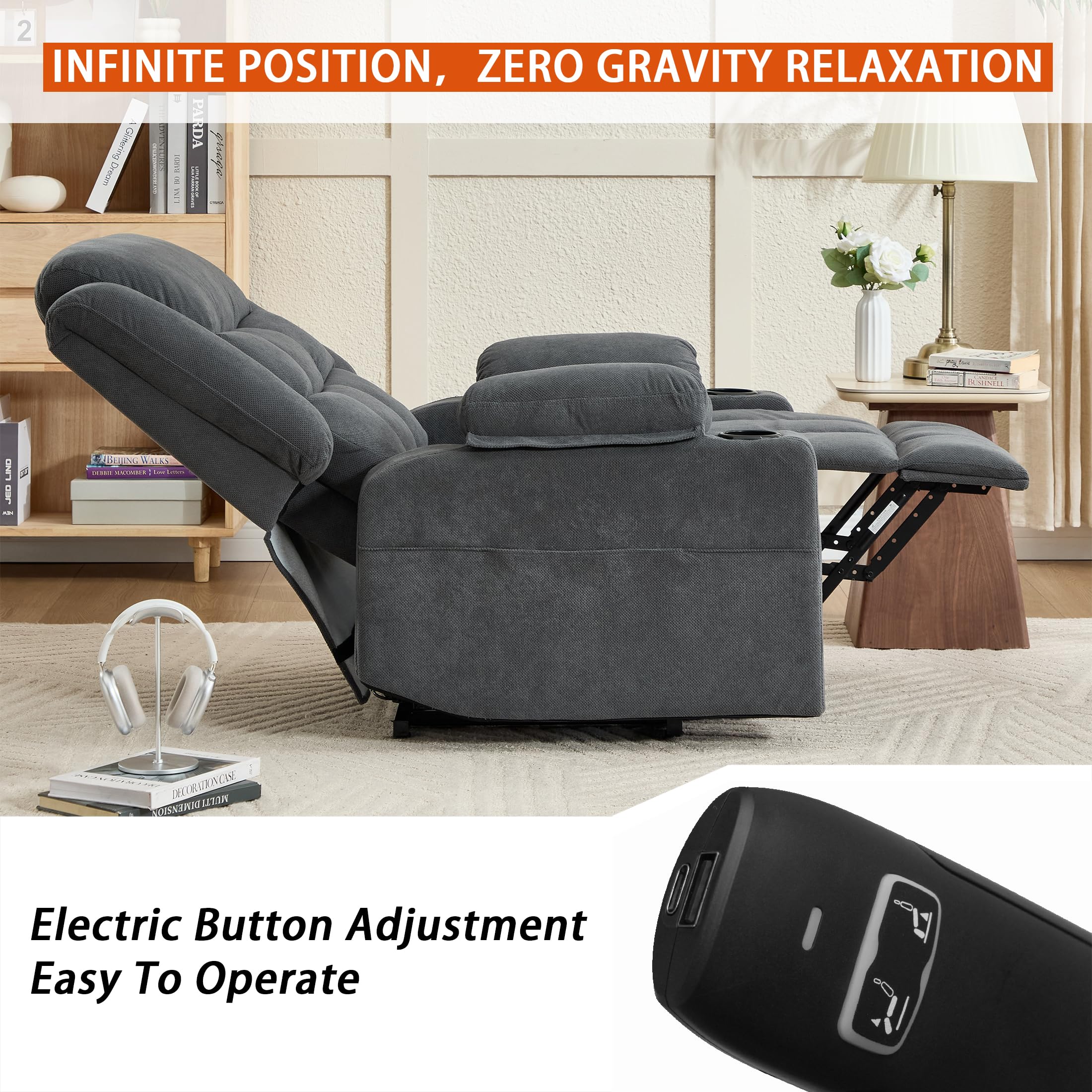 Electric Power Lift Recliner Chair with Massage and Heat
