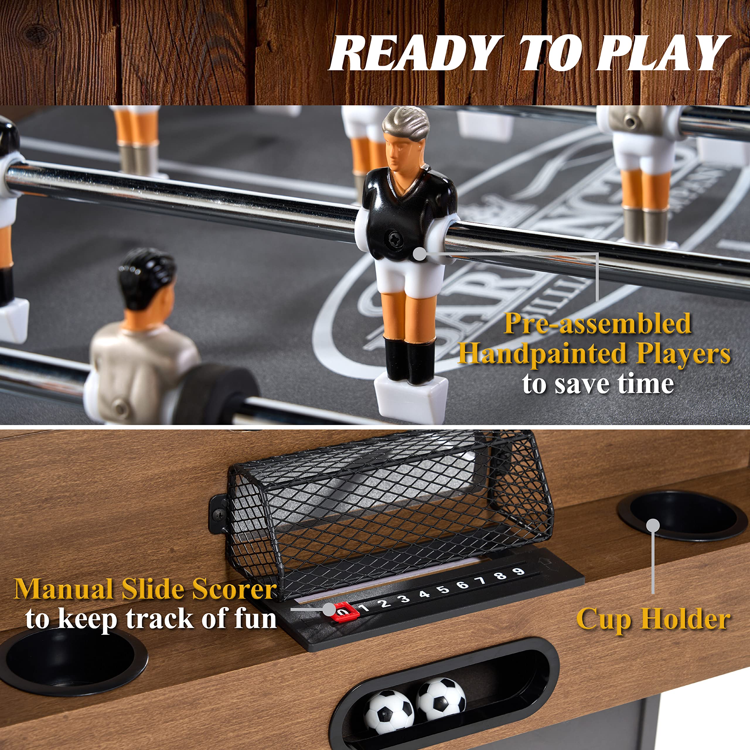 3-in-1 Combination Game Table - Foosball, Air Hockey & Table Tennis