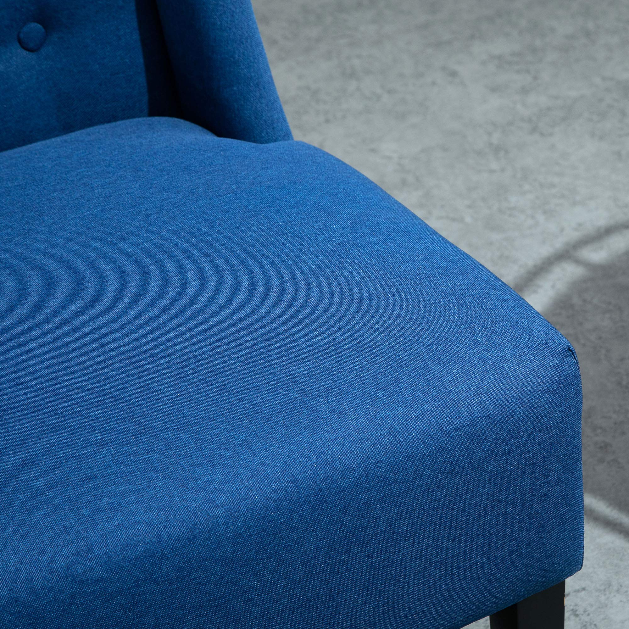 Wingback Button Tufted Loveseat with Wood Legs