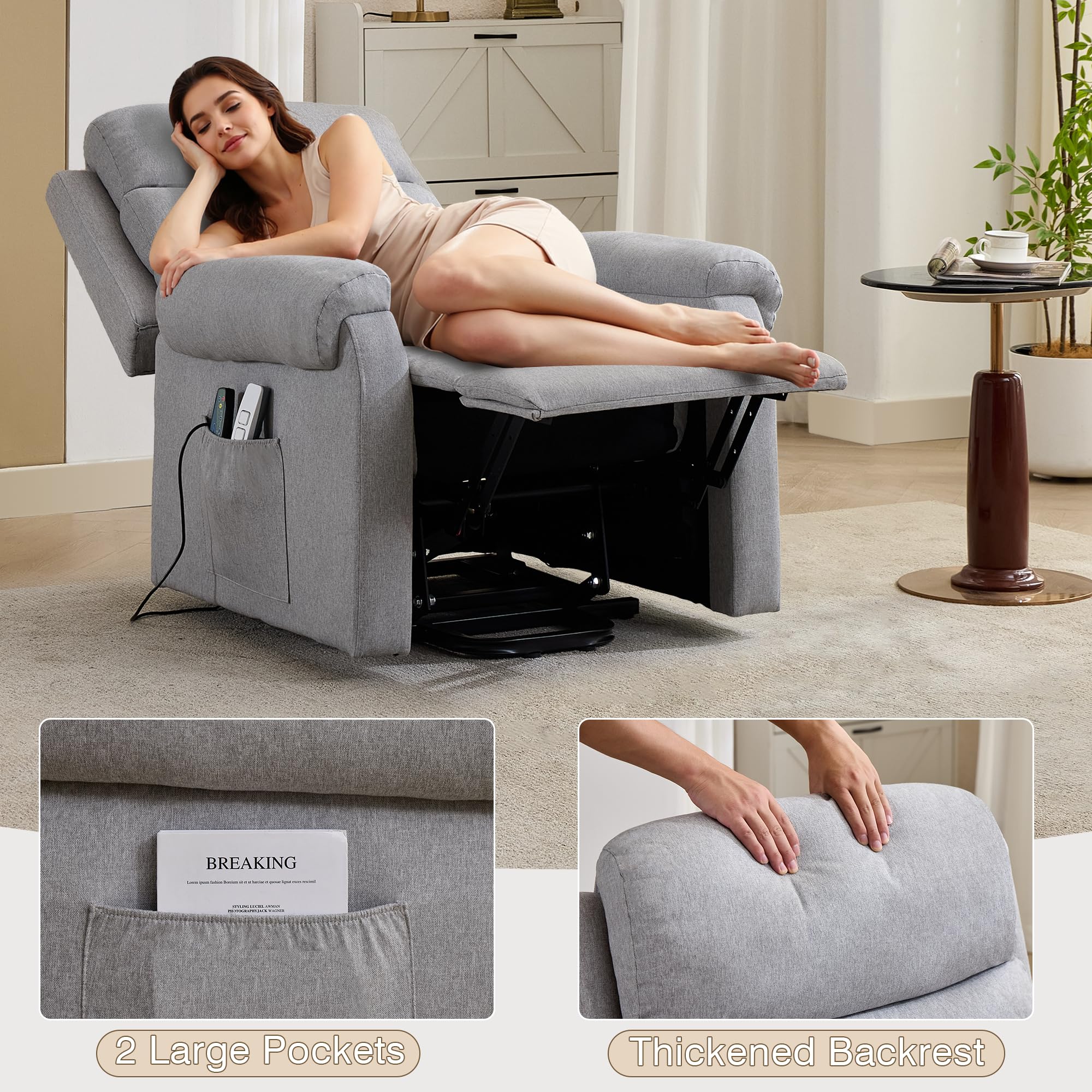 Power Lift Recliner Chair with Heat and Massage