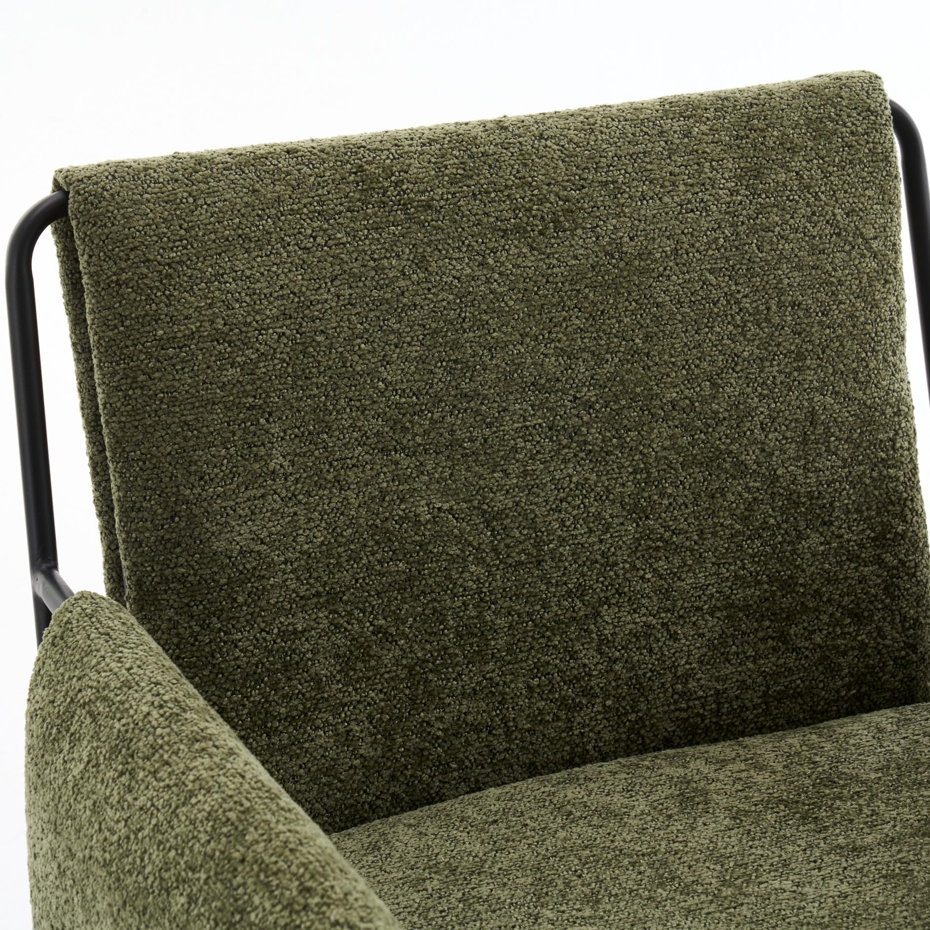 Modern Office Chair Green Boucle Fabric Adjustable Height