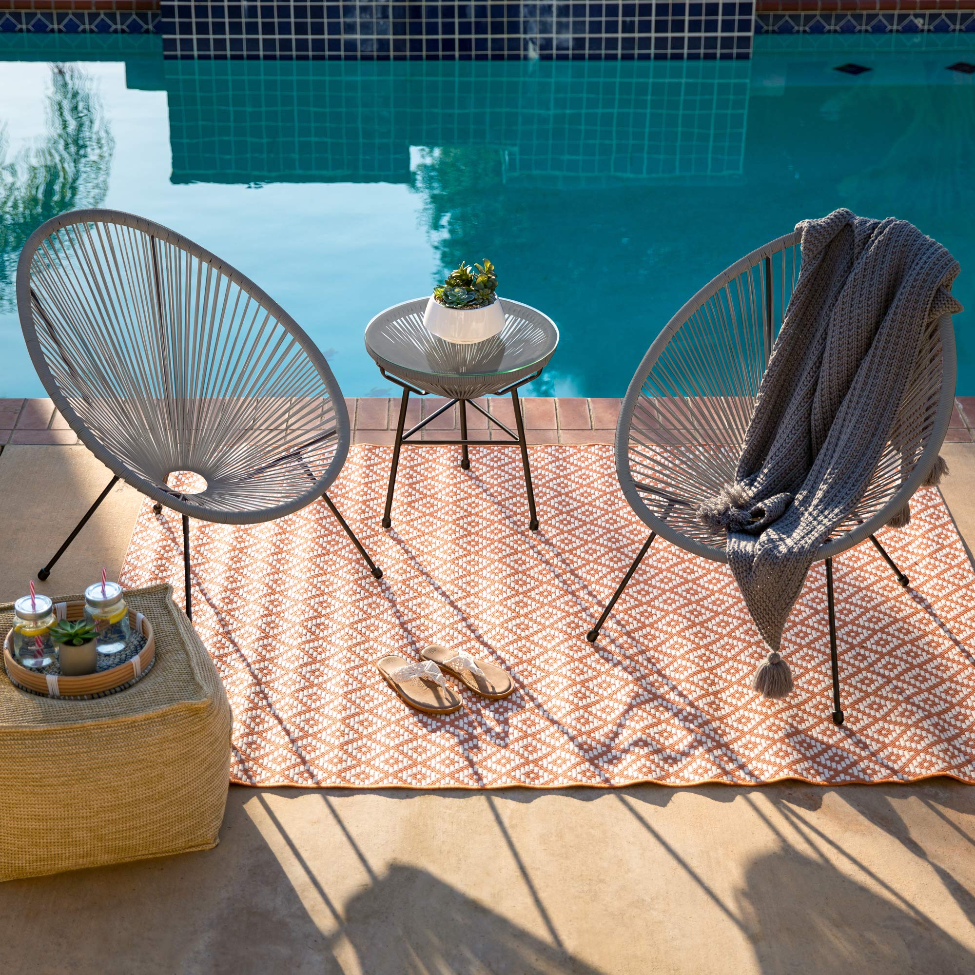 3-Piece Acapulco Patio Bistro Set with Glass Table