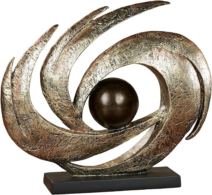 Contemporary Earths Motion Antique Silver Table Sculpture
