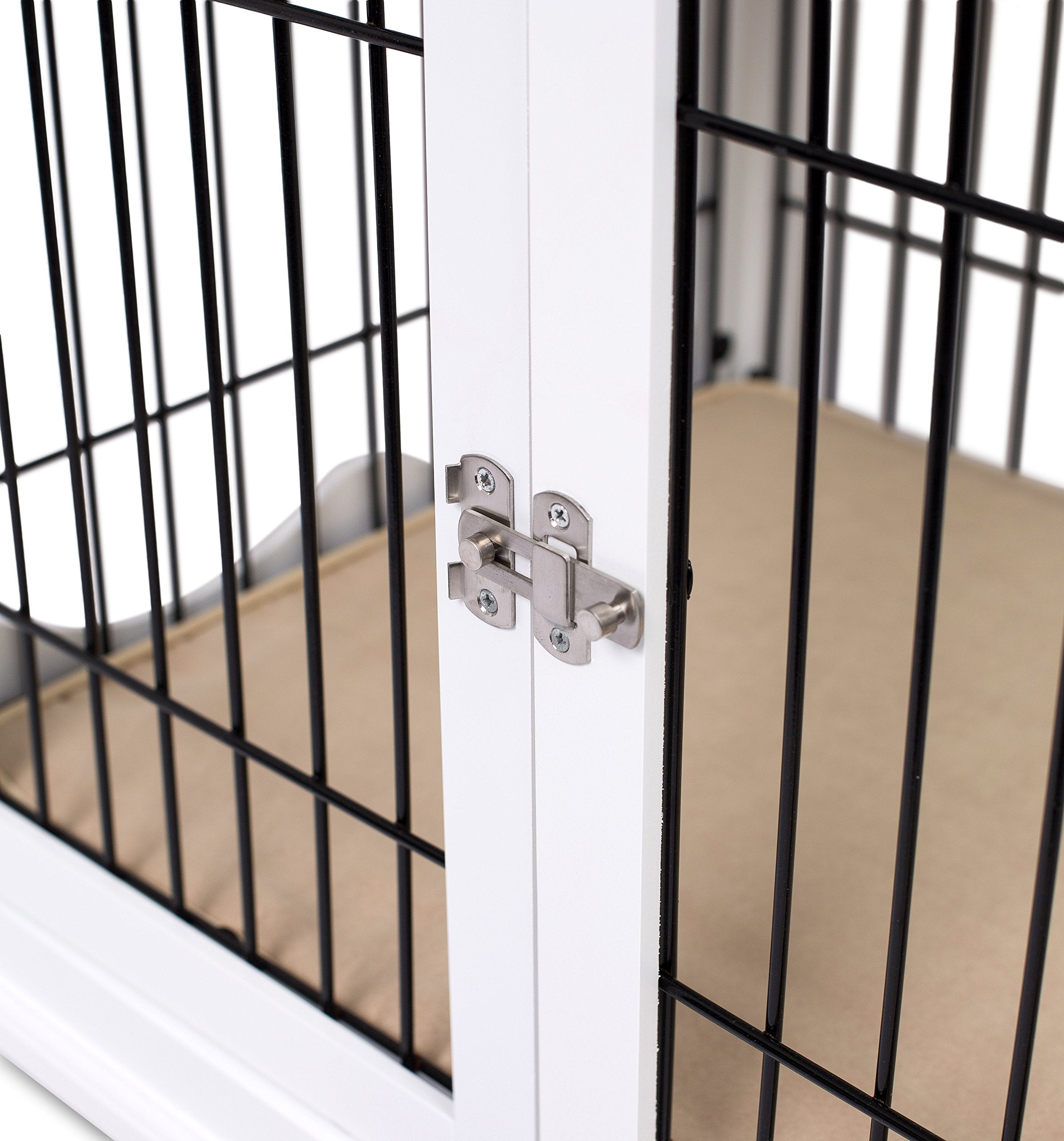 Decorative Dog Kennel with Pet Bed - Double Door Indoor Crate