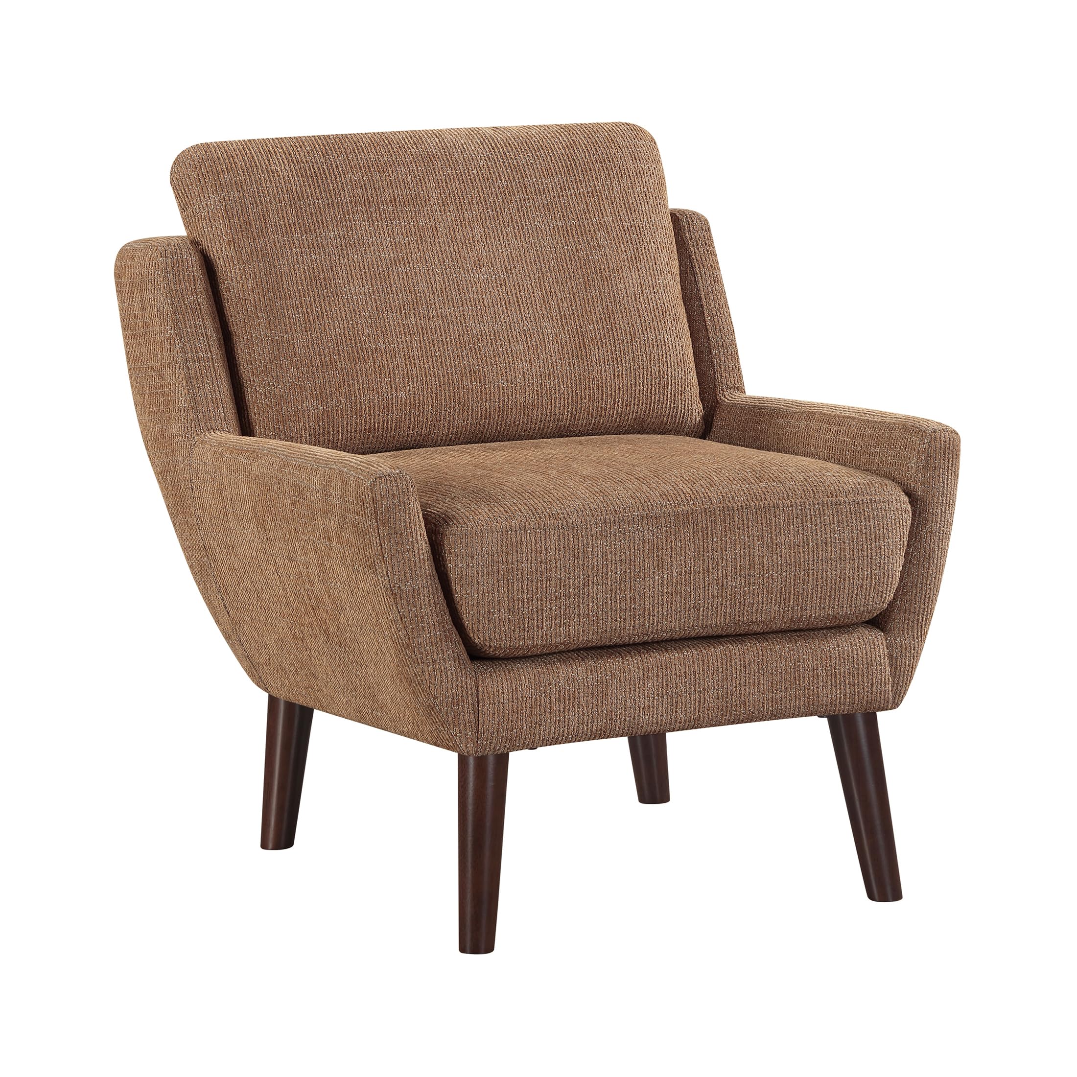 Orange Chenille Wingback Accent Chair