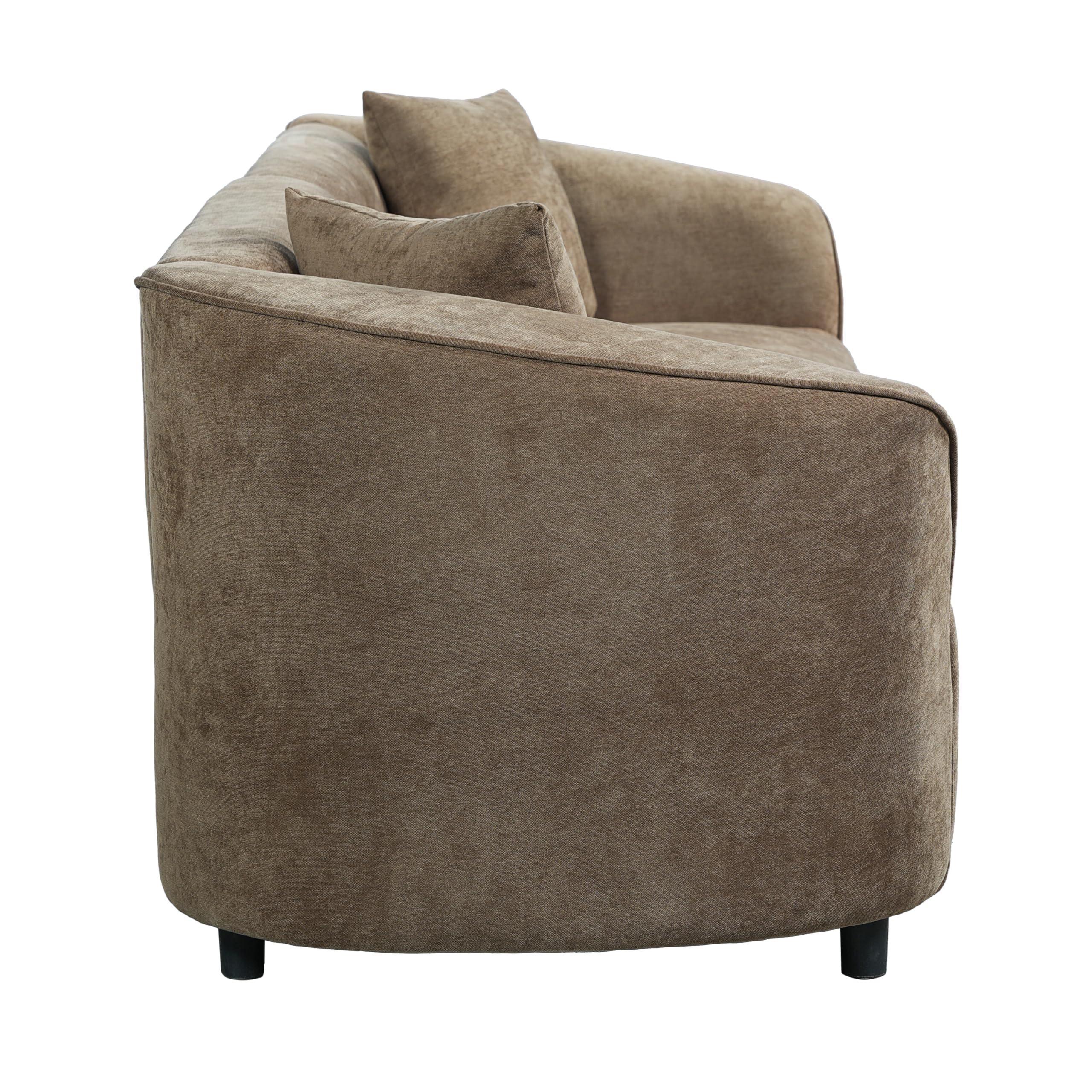 87.5" Curved Boucle Sofa