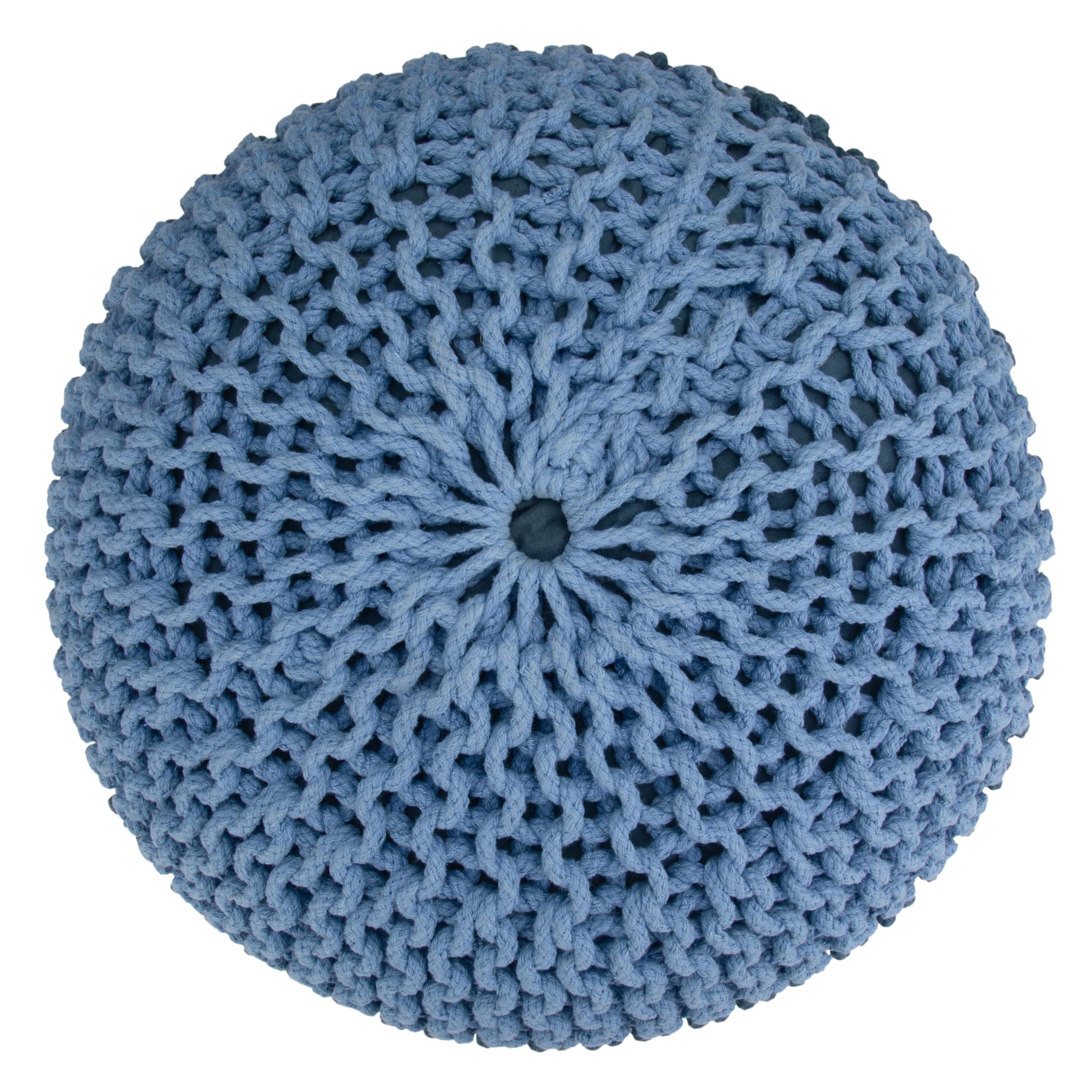 Nikki Boho Round Hand Knit Pouf