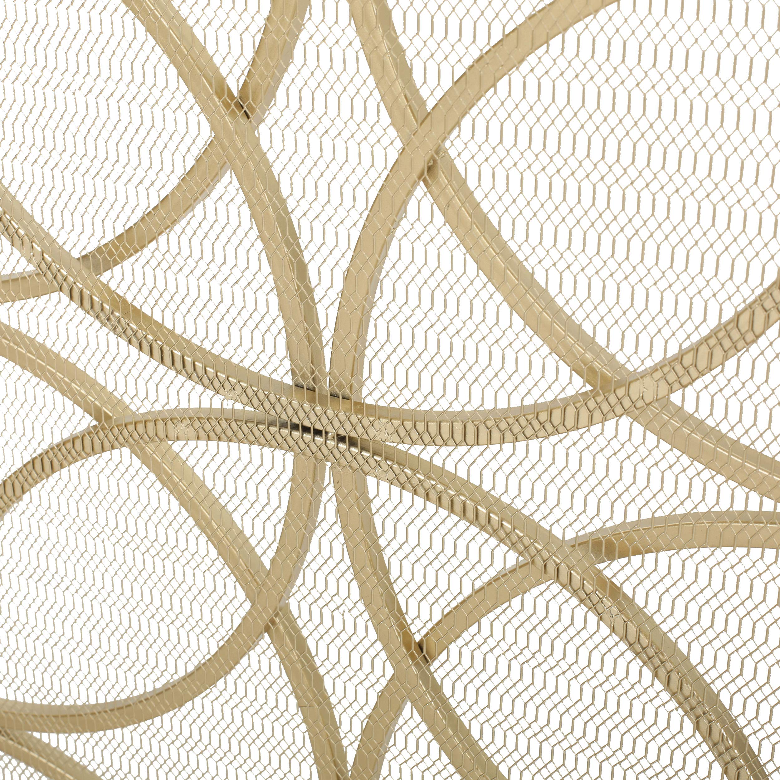 Single Panel Iron Fireplace Screen Gold