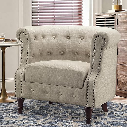 Chancy Tufted Accent Chair Natural