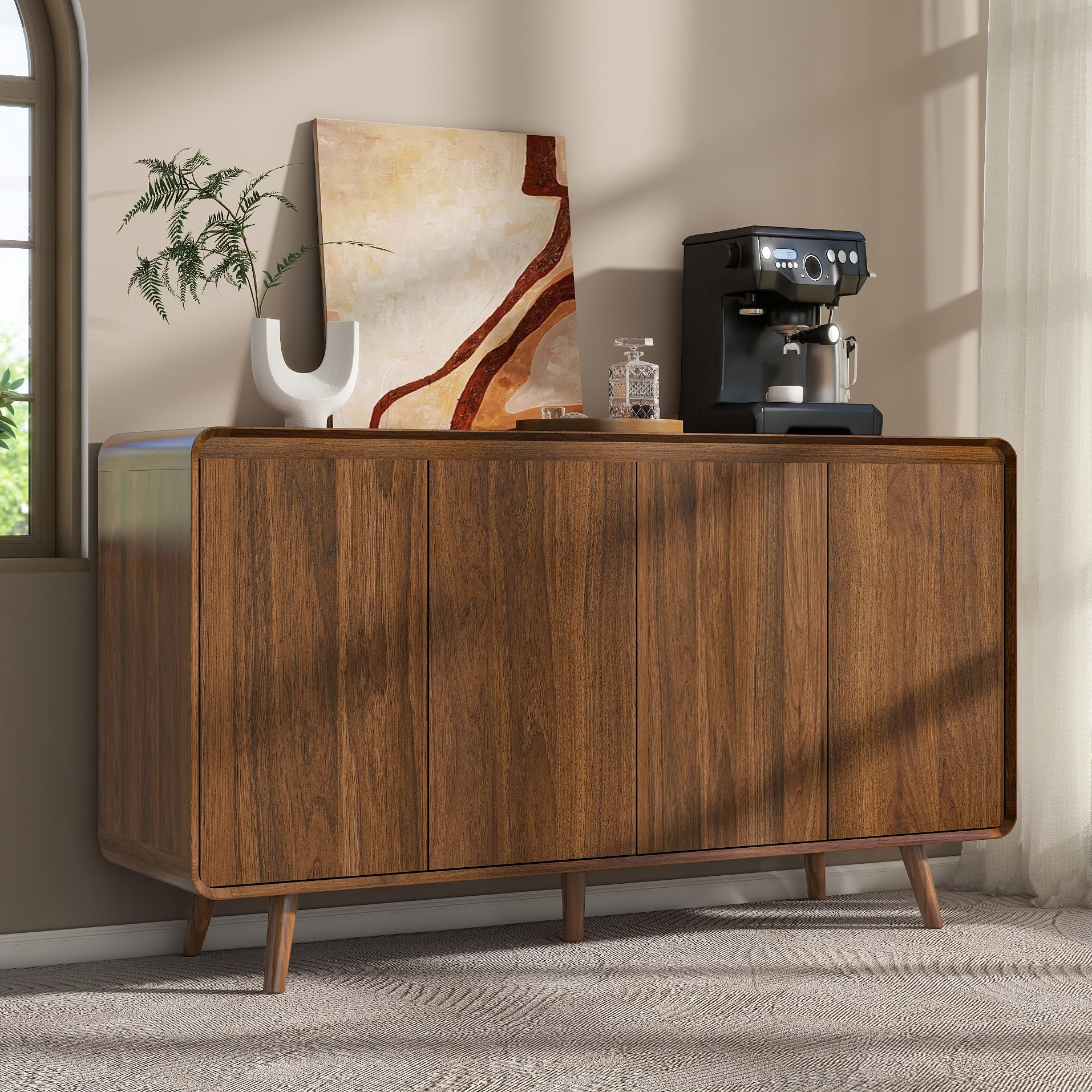 Mid Century Modern Buffet Cabinet with Storage